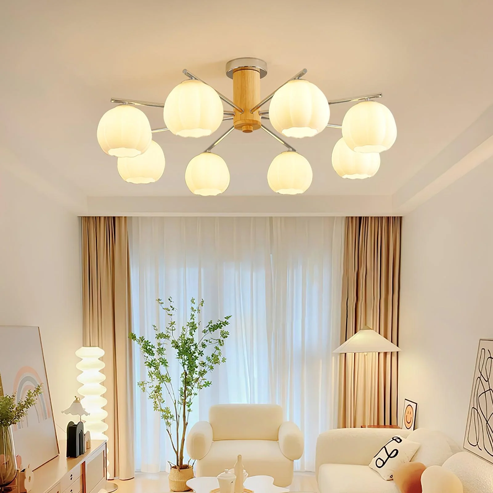 Ezoror Nordic Art Flower Buds Glass Ceiling Lamp - Image 20