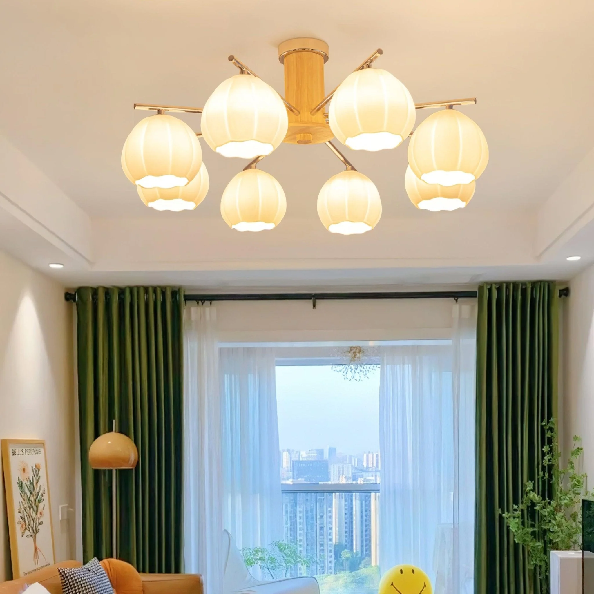 Ezoror Nordic Art Flower Buds Glass Ceiling Lamp - Image 23