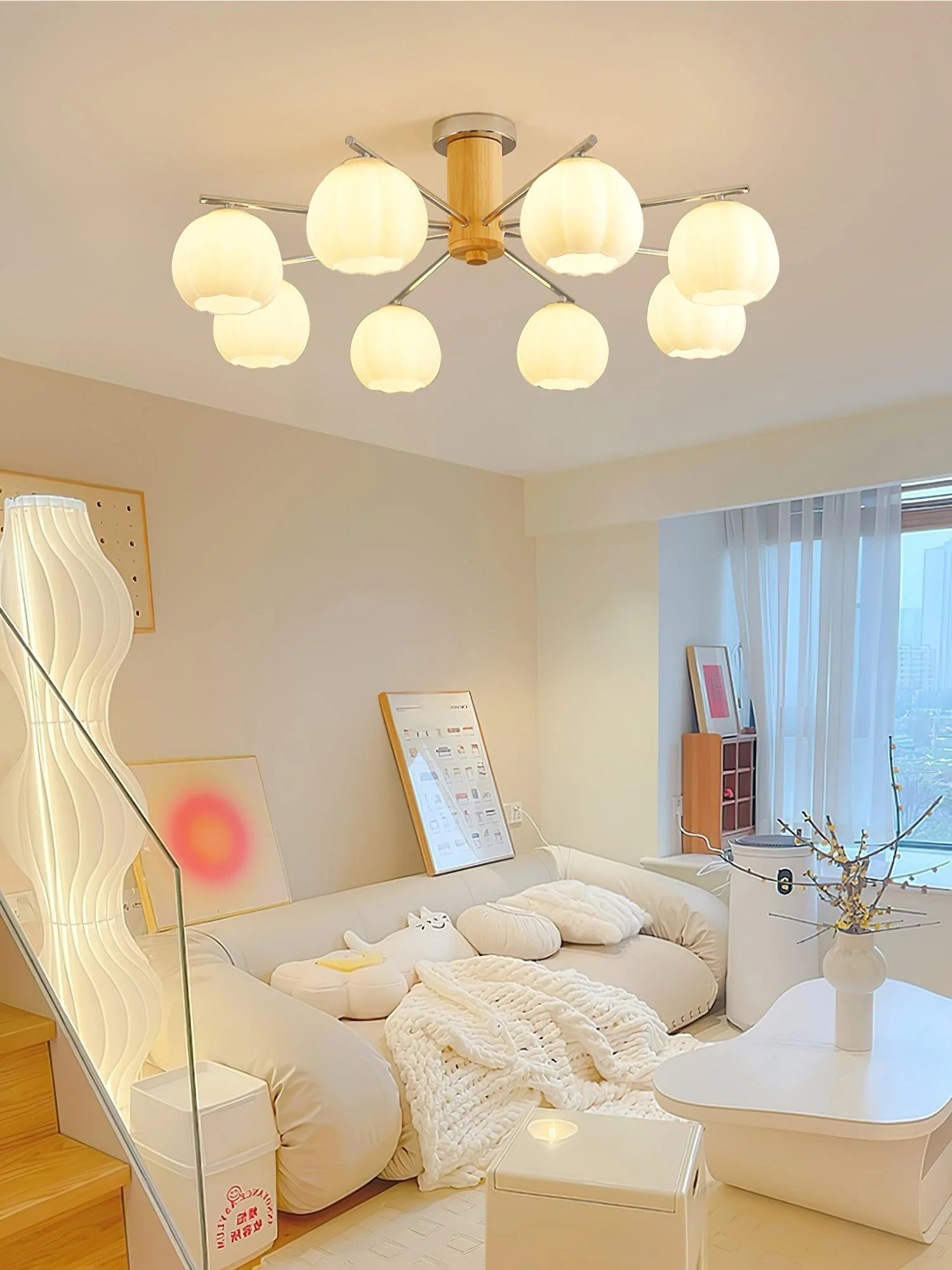 Ezoror Nordic Art Flower Buds Glass Ceiling Lamp - Image 52
