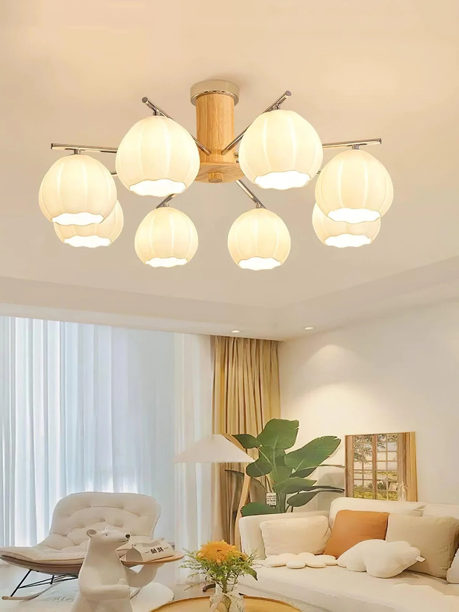 Ezoror Nordic Art Flower Buds Glass Ceiling Lamp - Image 54