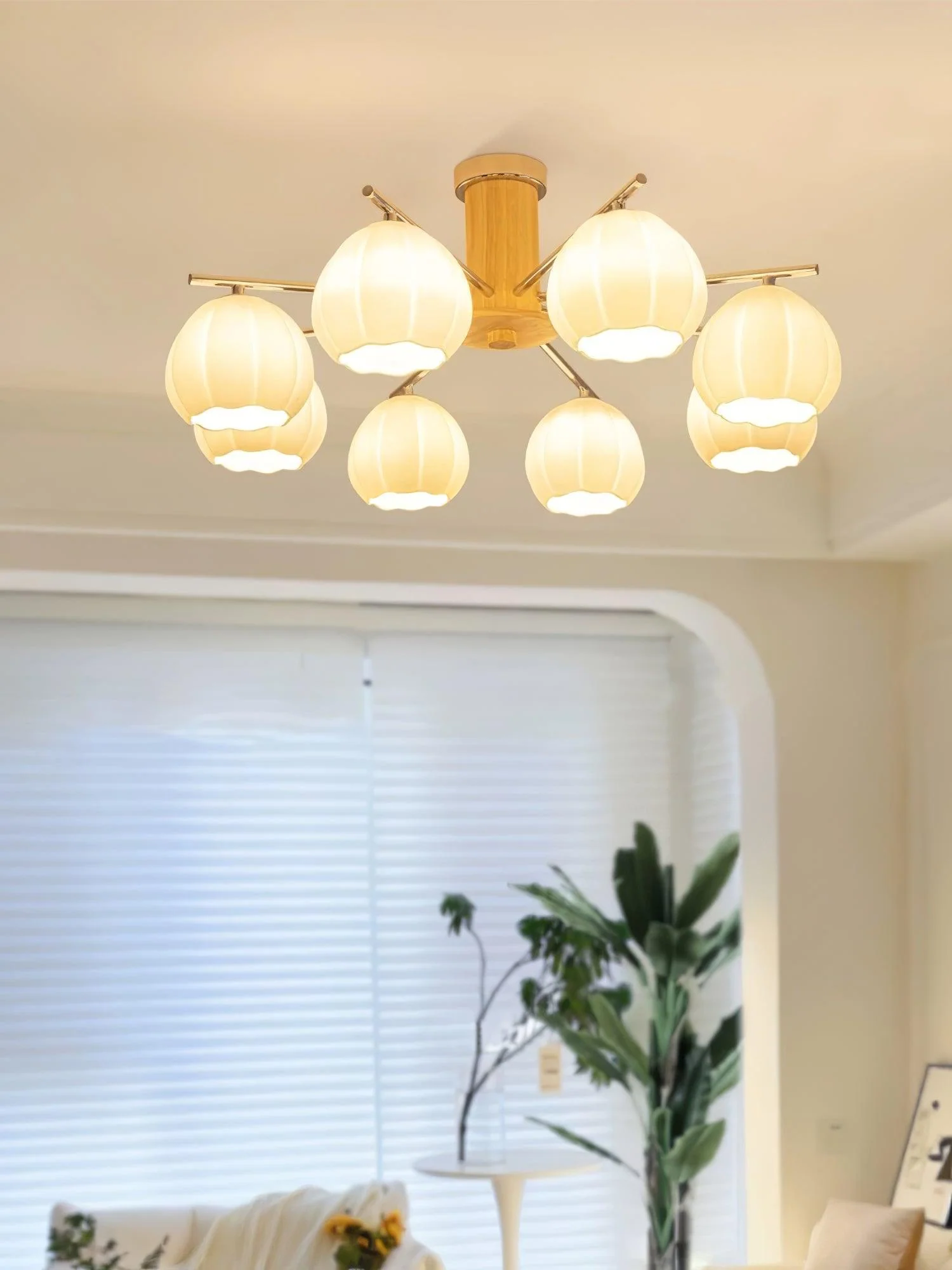 Ezoror Nordic Art Flower Buds Glass Ceiling Lamp - Image 55