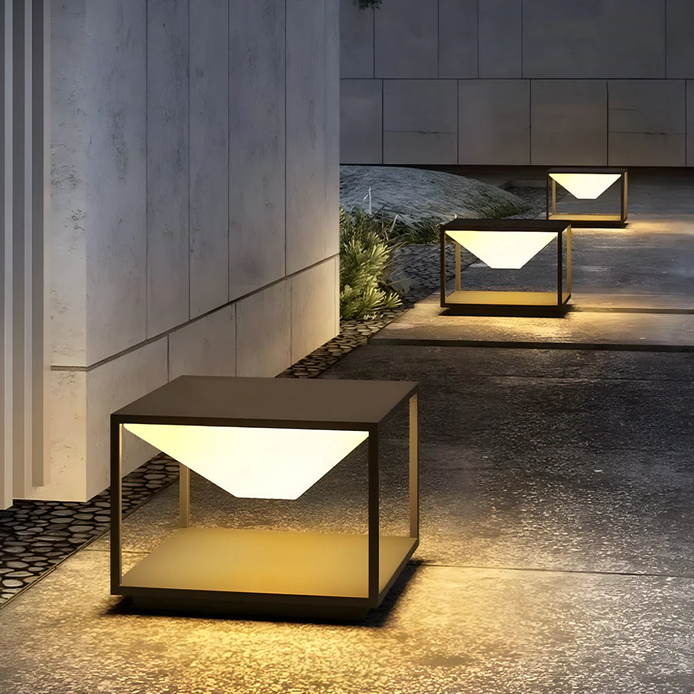Ezran Square Stainless Steel Outdoor Pillar Light - Image 3