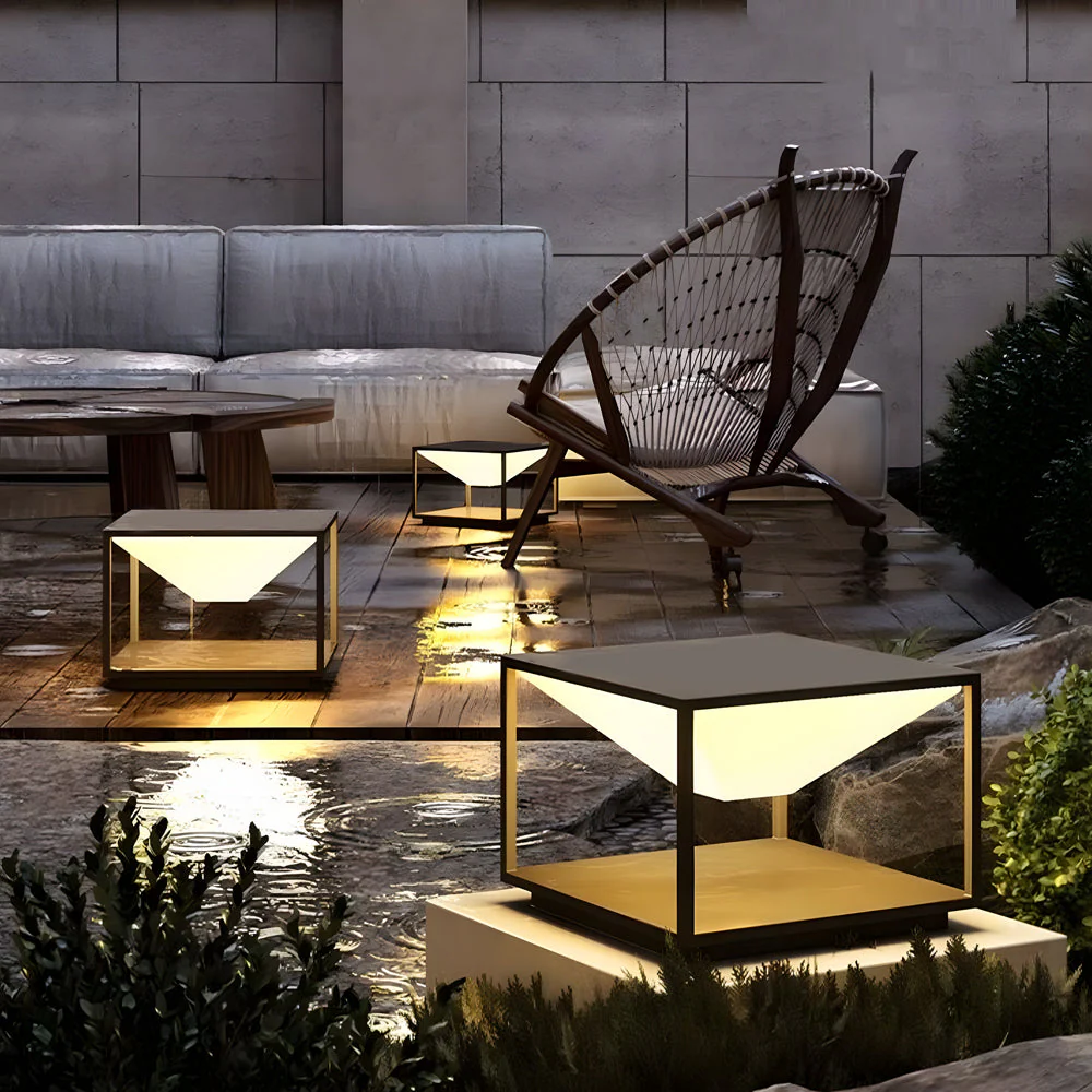 Ezran Square Stainless Steel Outdoor Pillar Light - Image 4