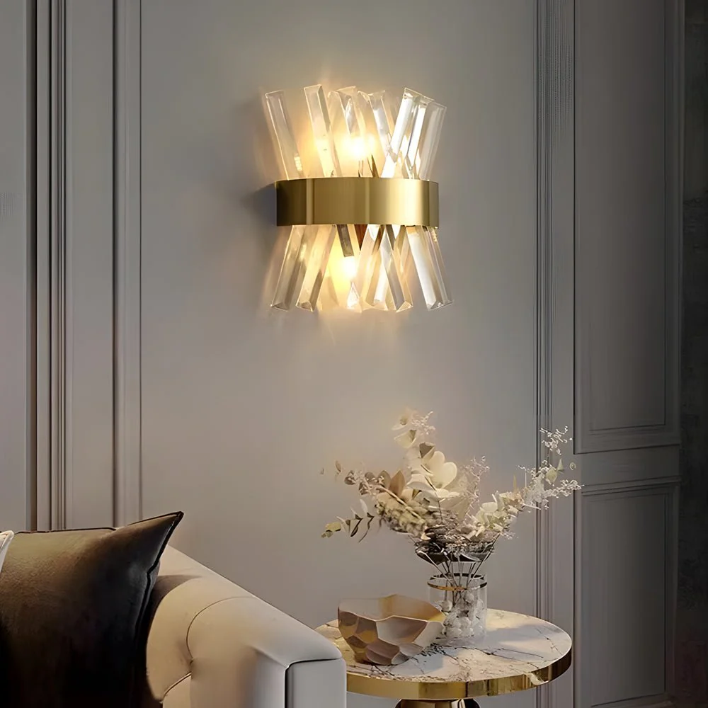 Fairn Creative Strips Luxury Nordic Crystal Outdoor Wall Lamp - Image 3
