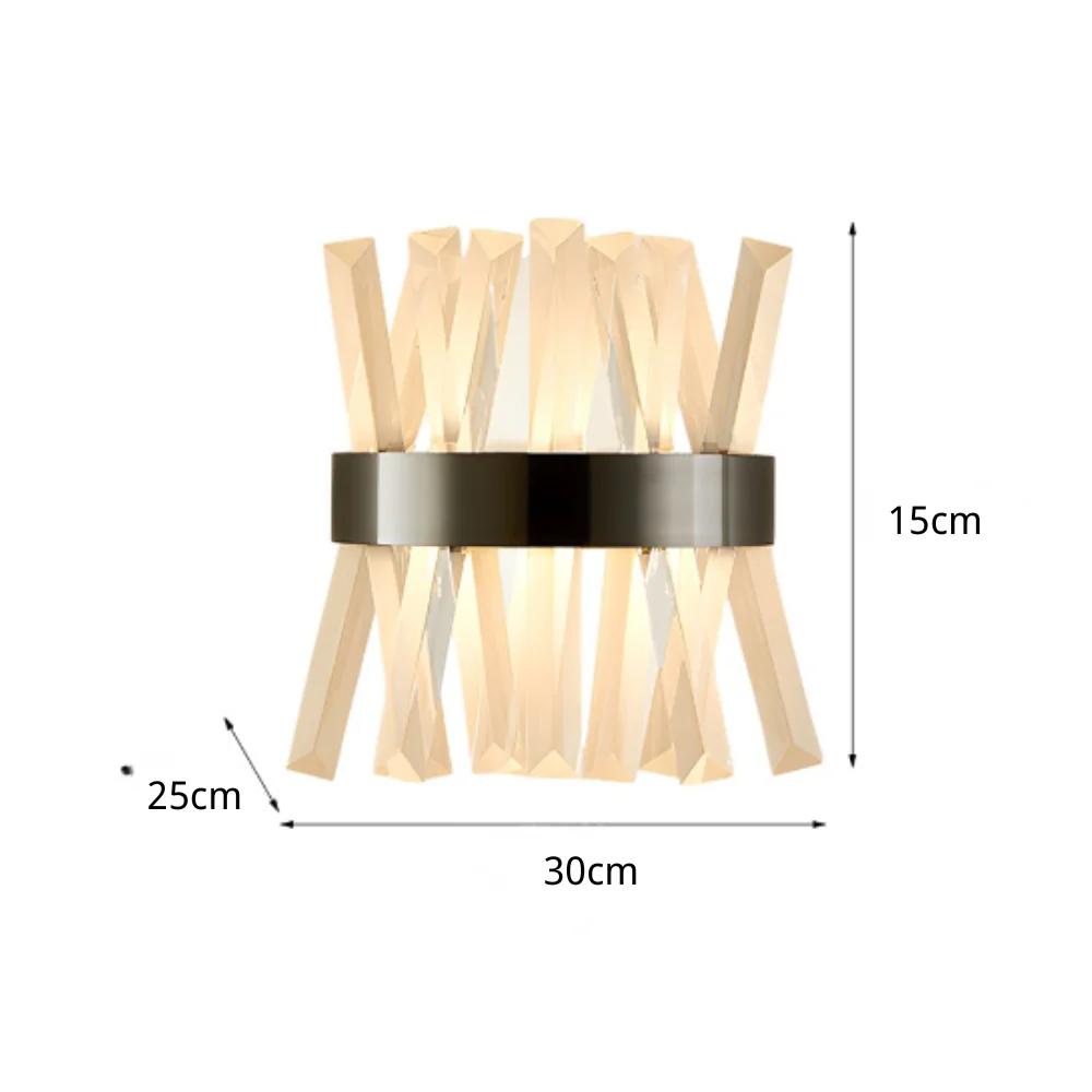 Fairn Creative Strips Luxury Nordic Crystal Outdoor Wall Lamp - Image 8