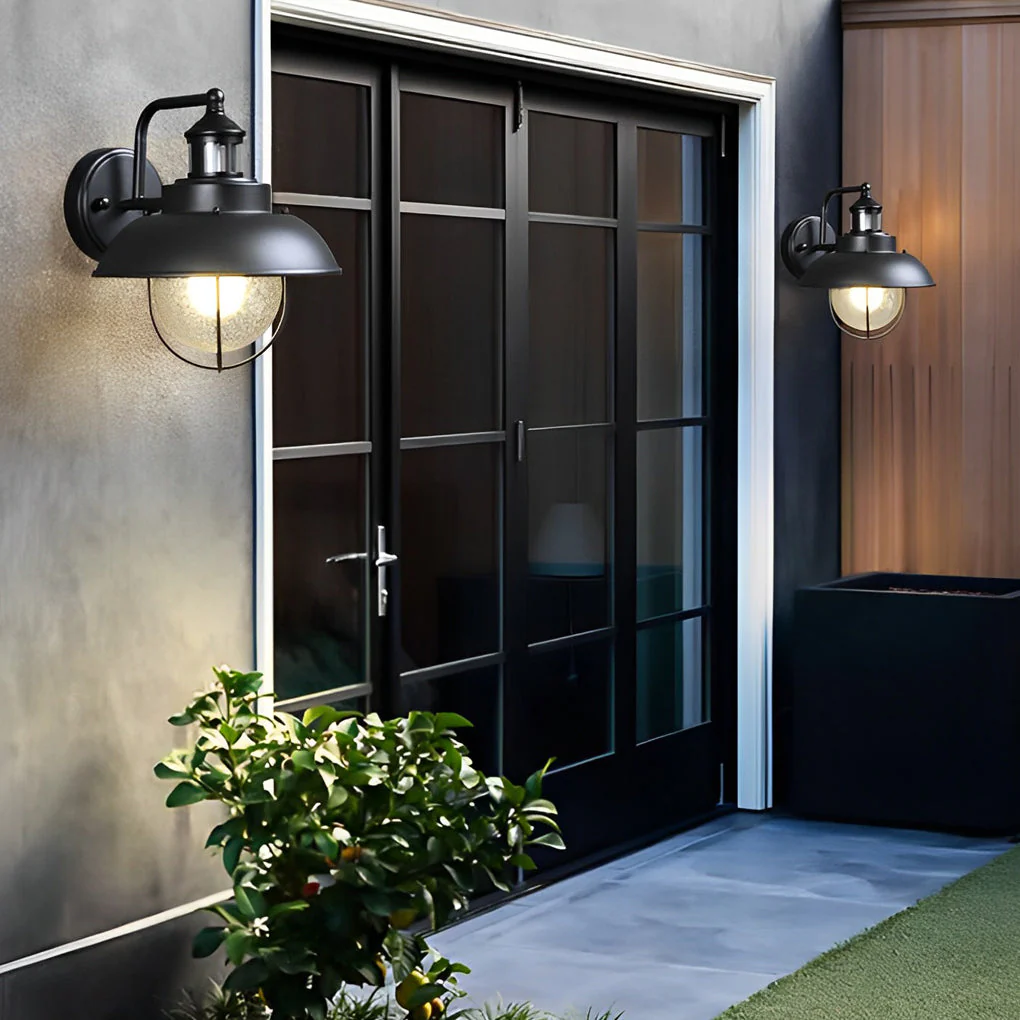 Famou Nautical Cage Seeded Glass Outdoor Wall Light - Image 4