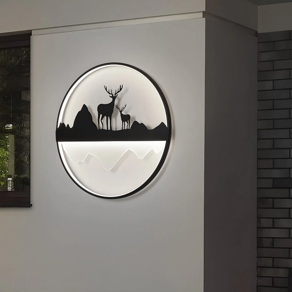 Farrell Round Mountain Scenery Outdoor Wall Lights - Image 3