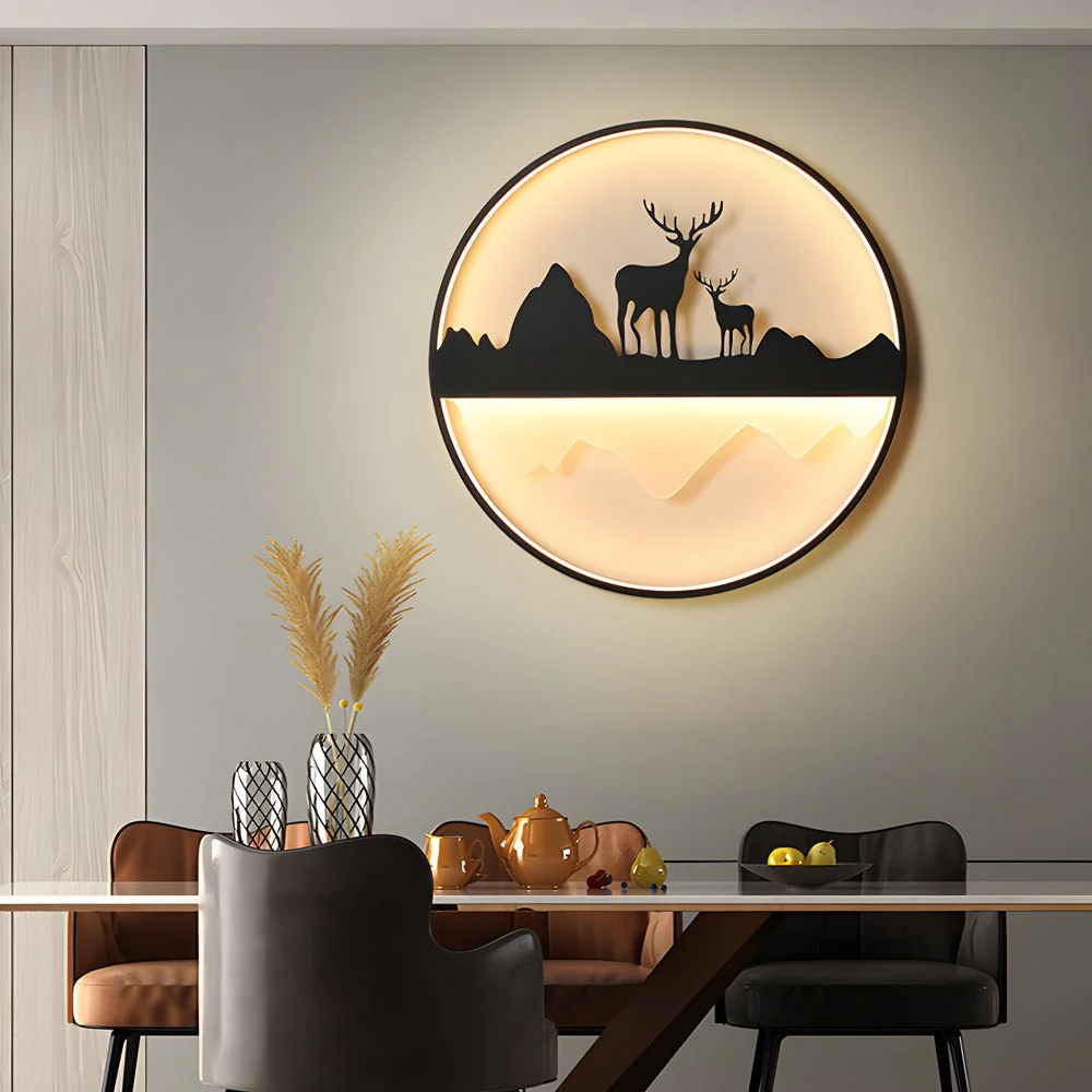 Farrell Round Mountain Scenery Outdoor Wall Lights - Image 4