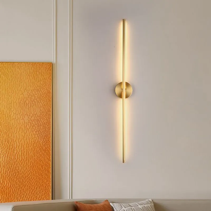 Fauro Modern Linear Metal&Silica Gel Wall Mount Lamps, Gold - Image 7