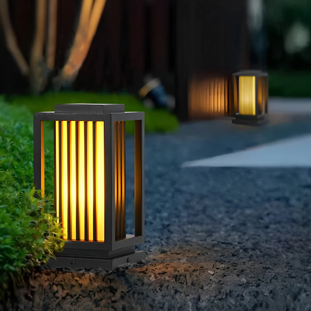 Faye Modern LED Cage Marble Outdoor Pathway Lawn Lights - Image 5