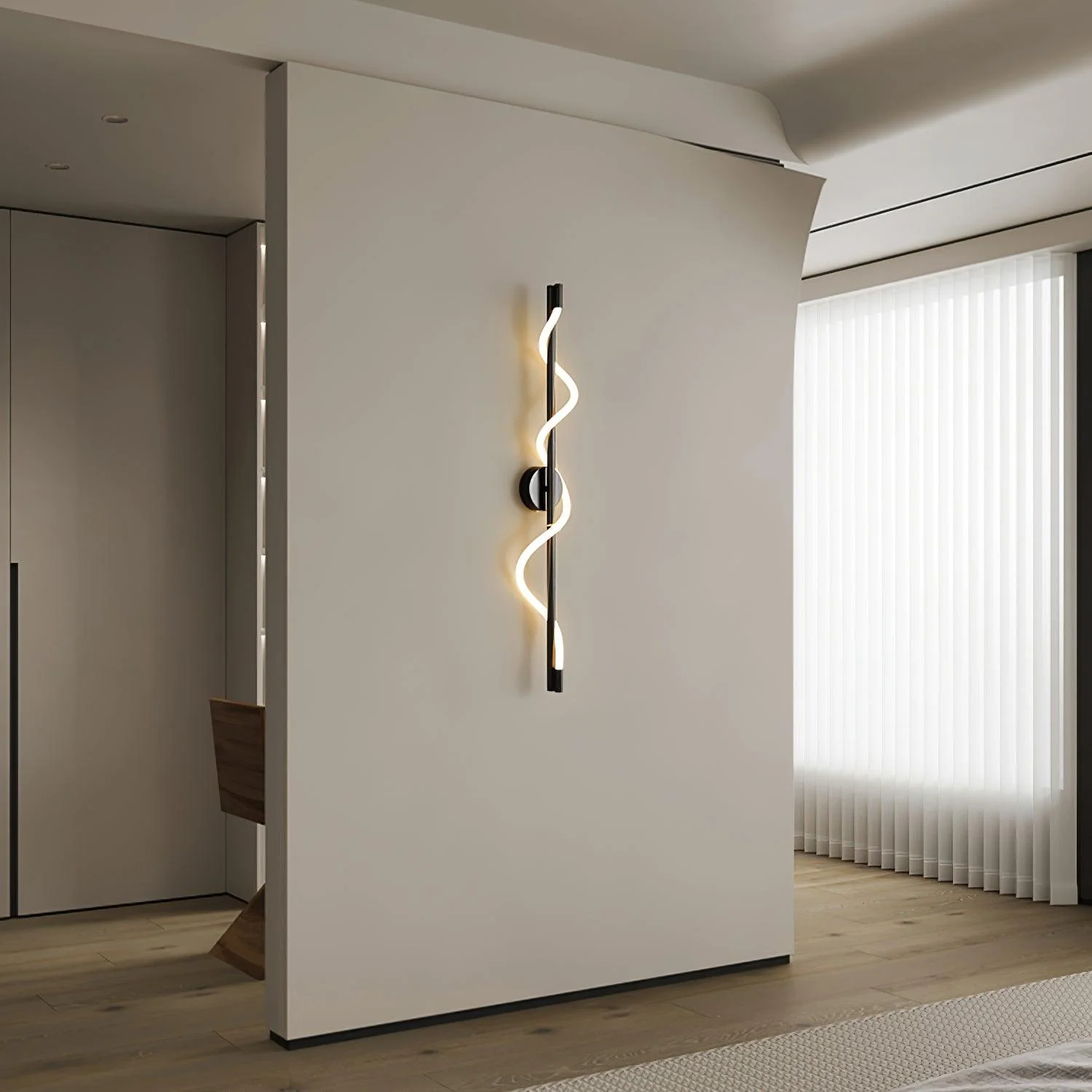 Fidora Sculptural Brass Silicone Wall Lamp - Image 14