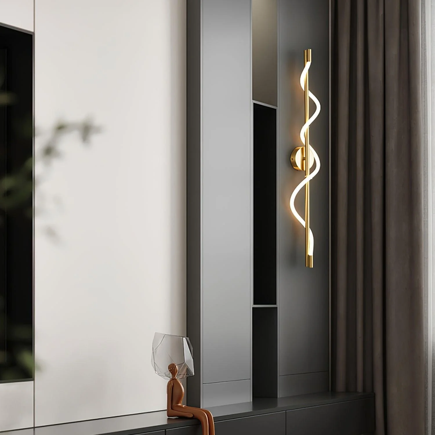 Fidora Sculptural Brass Silicone Wall Lamp - Image 20