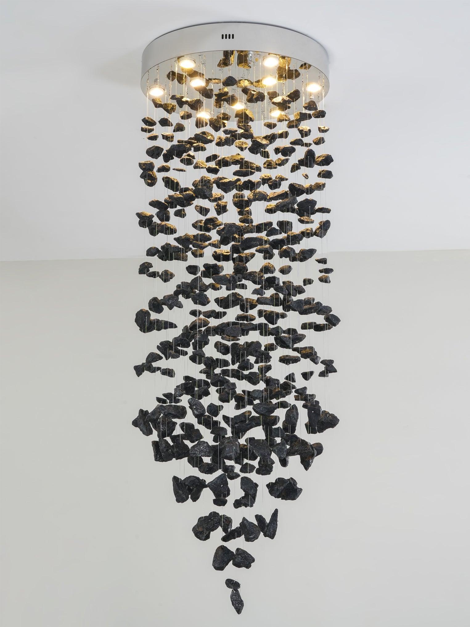 Arsilus Charcoal  Stone Sculptural Chandelier  Letter G to L - Image 23