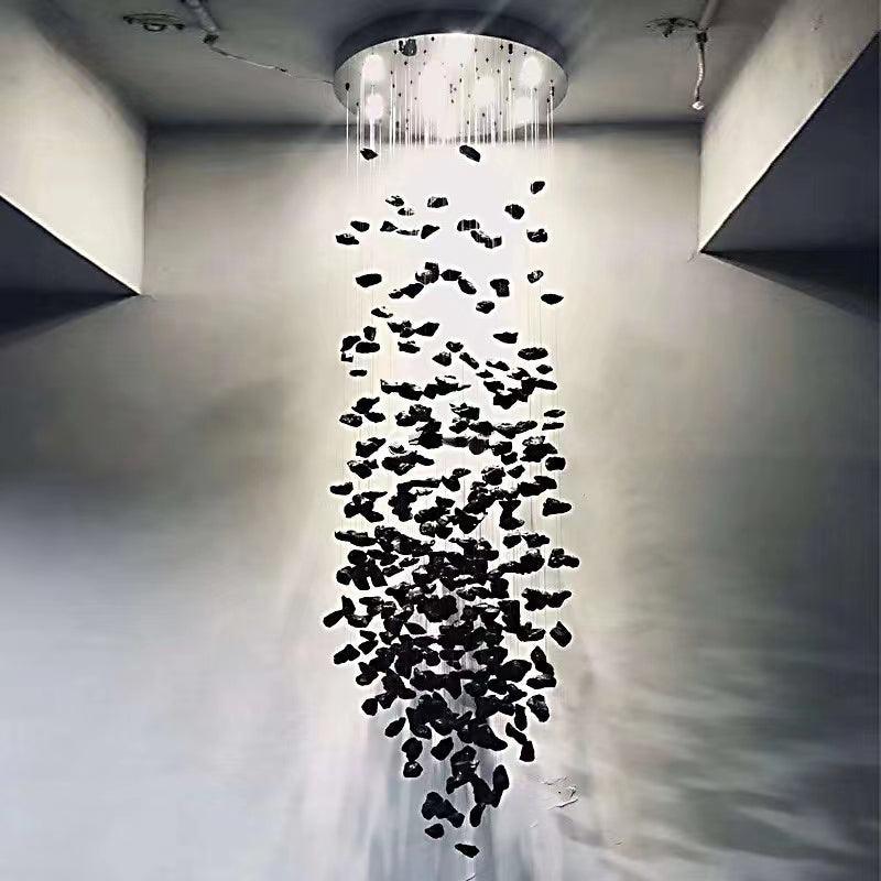 Arsilus Charcoal  Stone Sculptural Chandelier  Letter G to L - Image 28