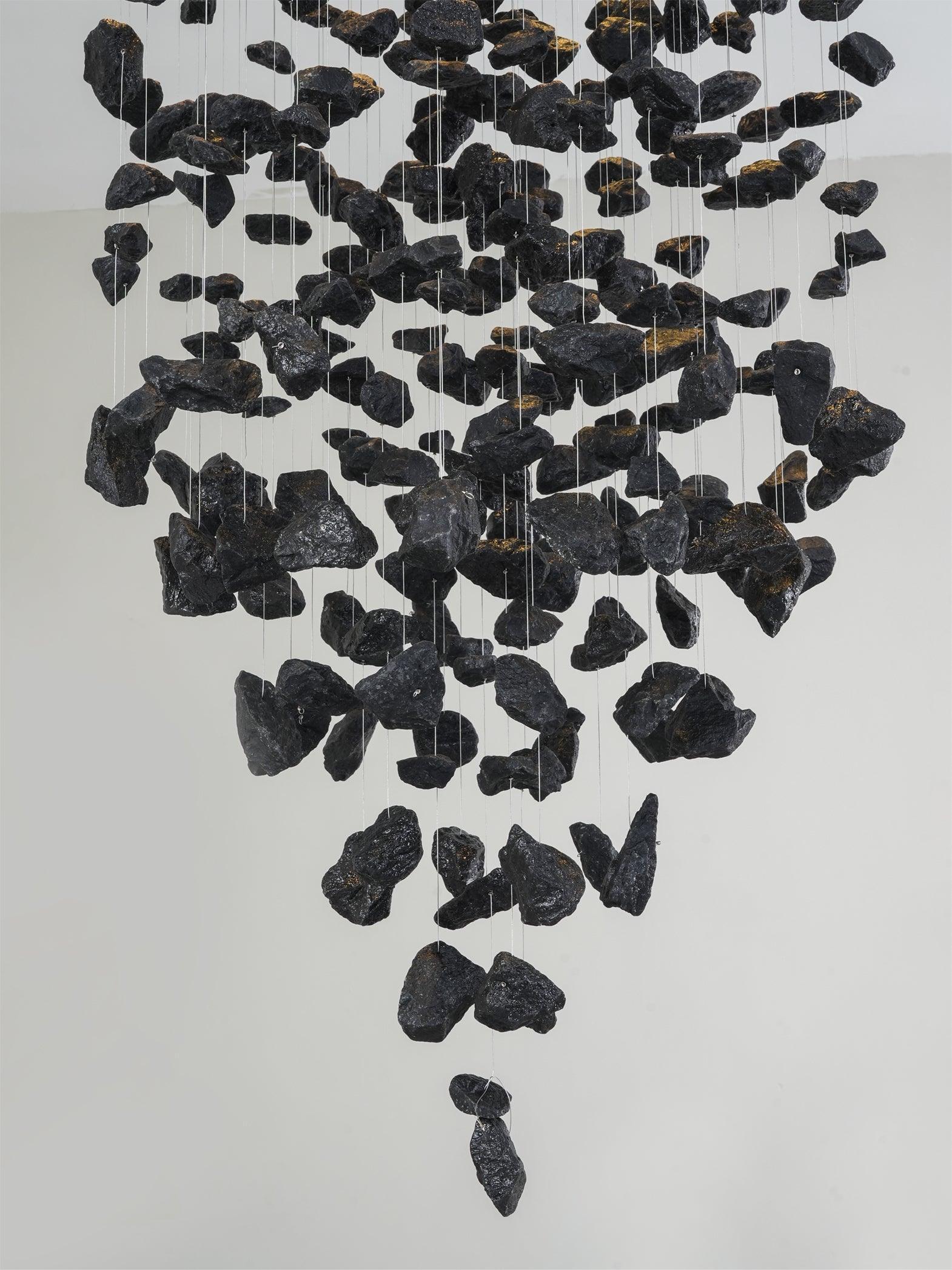 Arsilus Charcoal  Stone Sculptural Chandelier  Letter G to L - Image 34