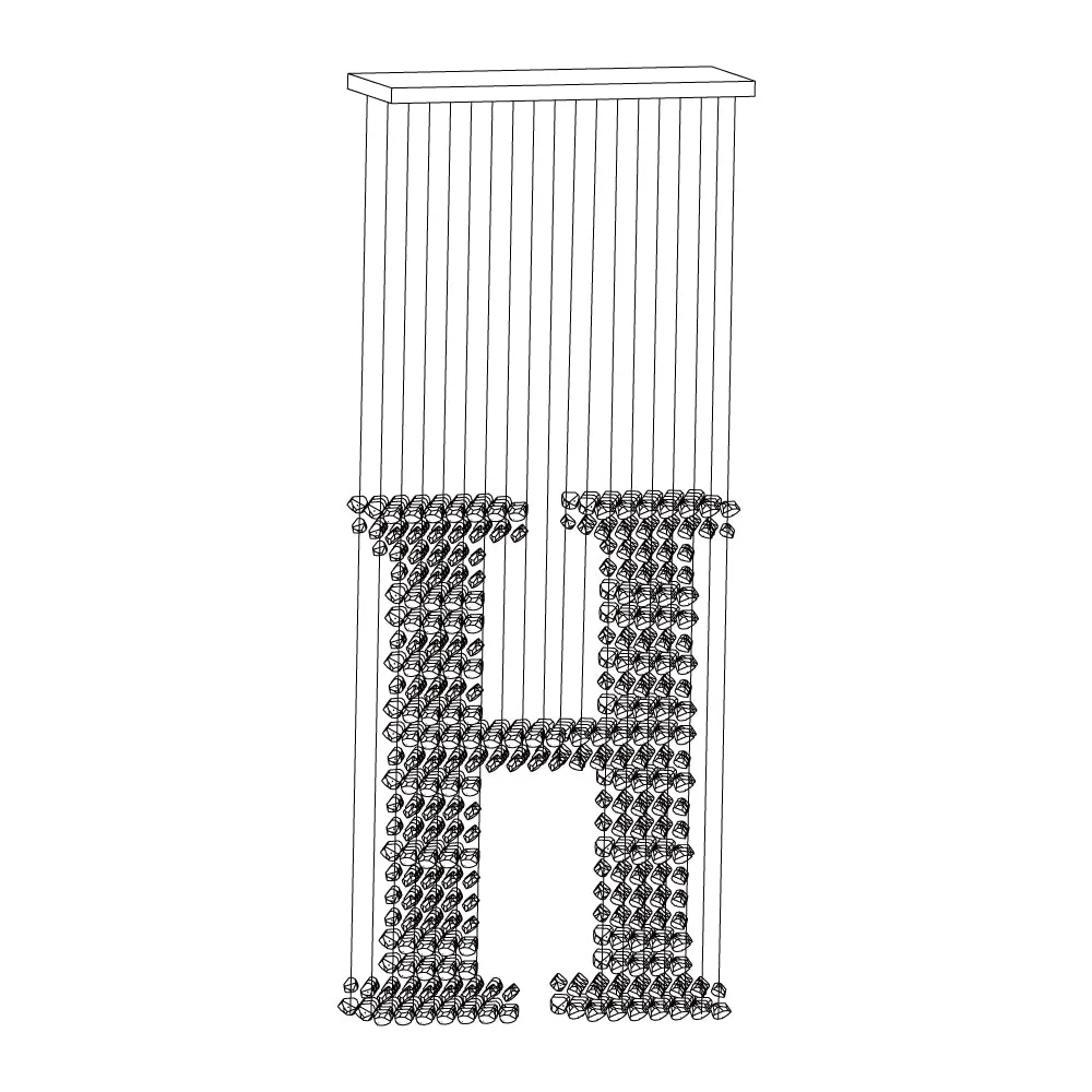 Arsilus Charcoal  Stone Sculptural Chandelier  Letter G to L - Image 47