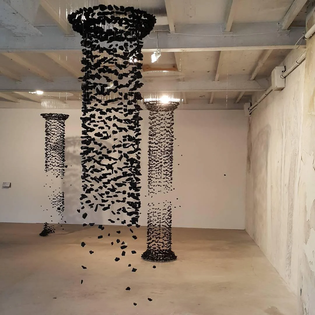Arsilus Charcoal  Stone Sculptural Chandelier  Letter G to L - Image 5