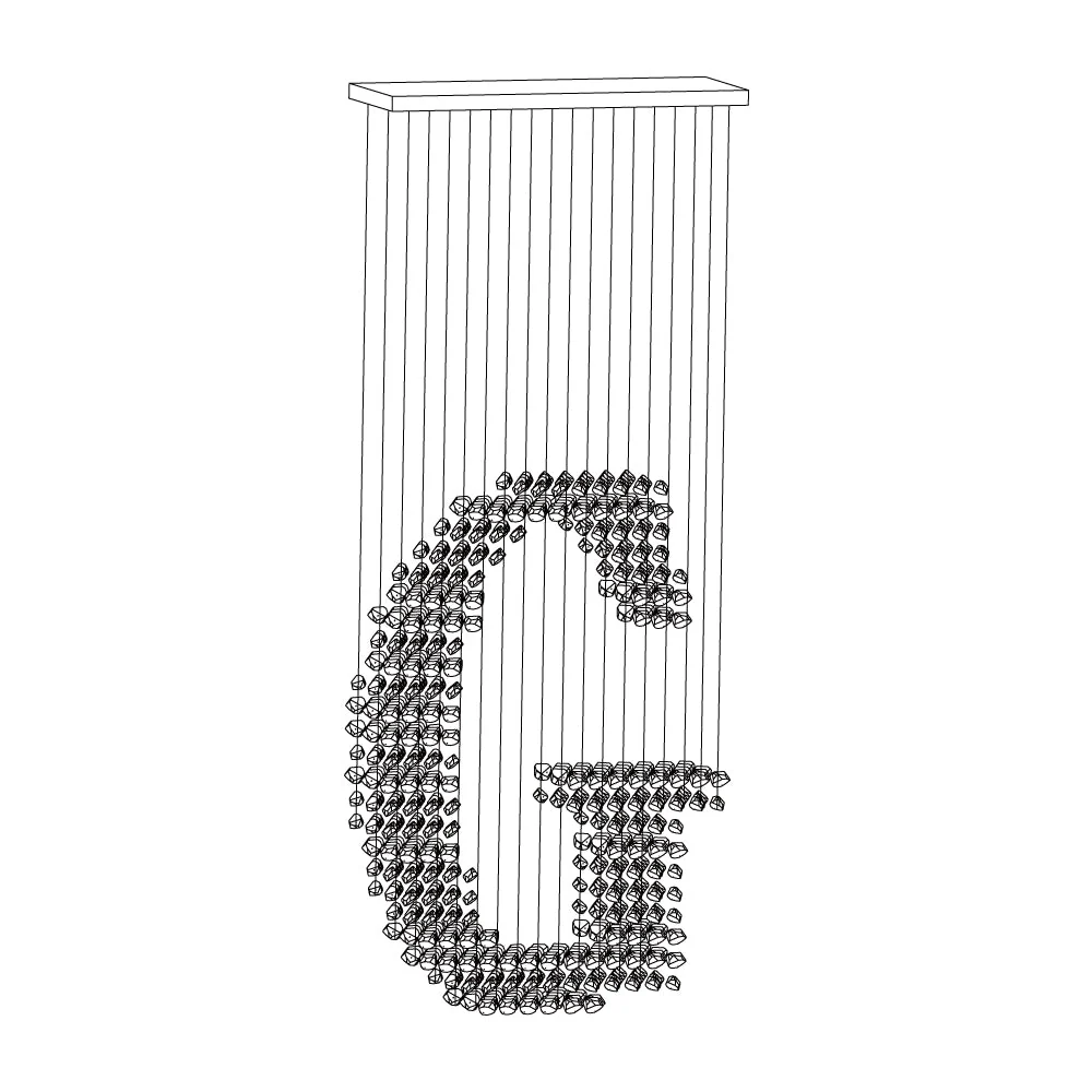 Arsilus Charcoal  Stone Sculptural Chandelier  Letter G to L - Image 54