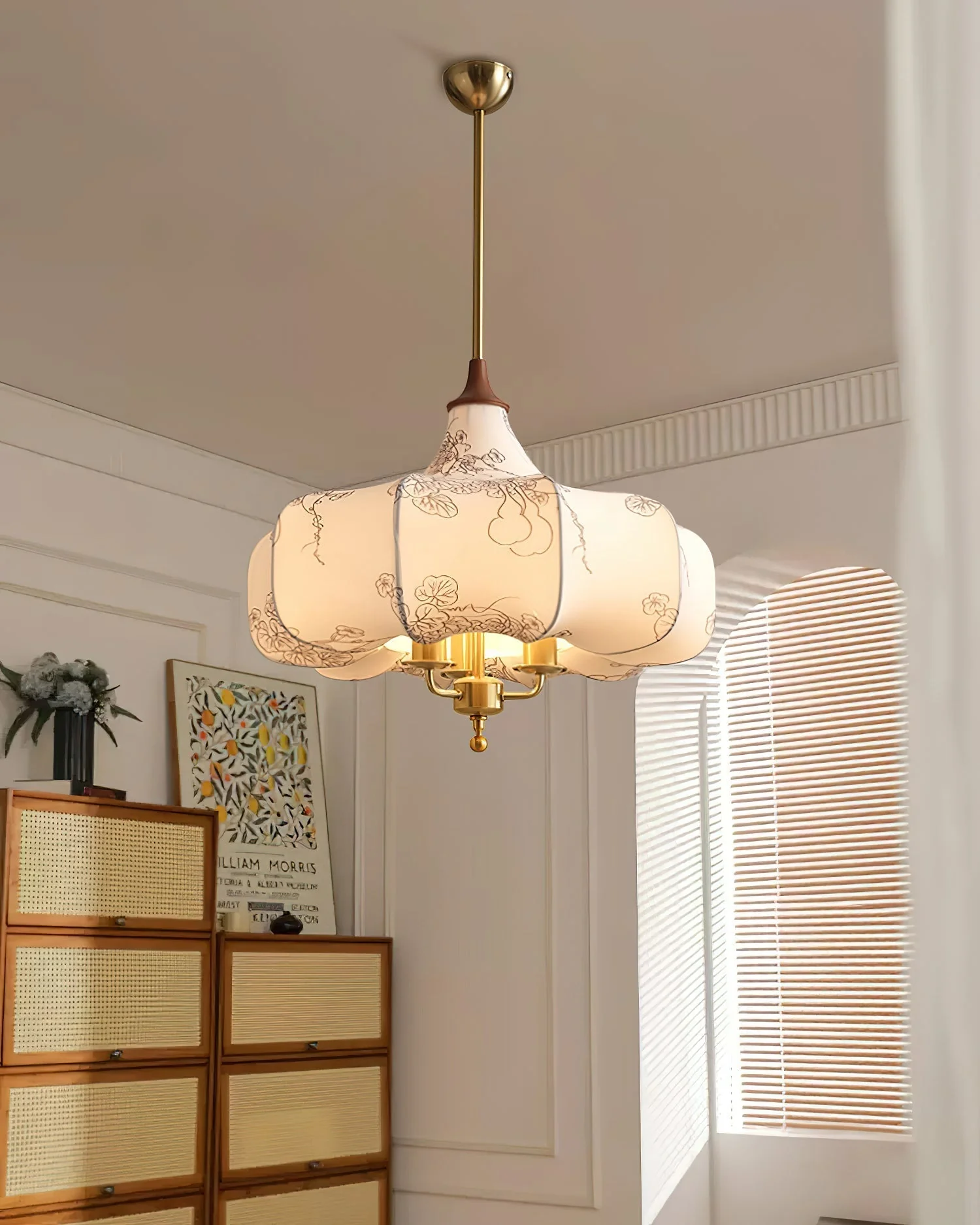 Fioren Fabric & Wood Pendant Light - Image 8