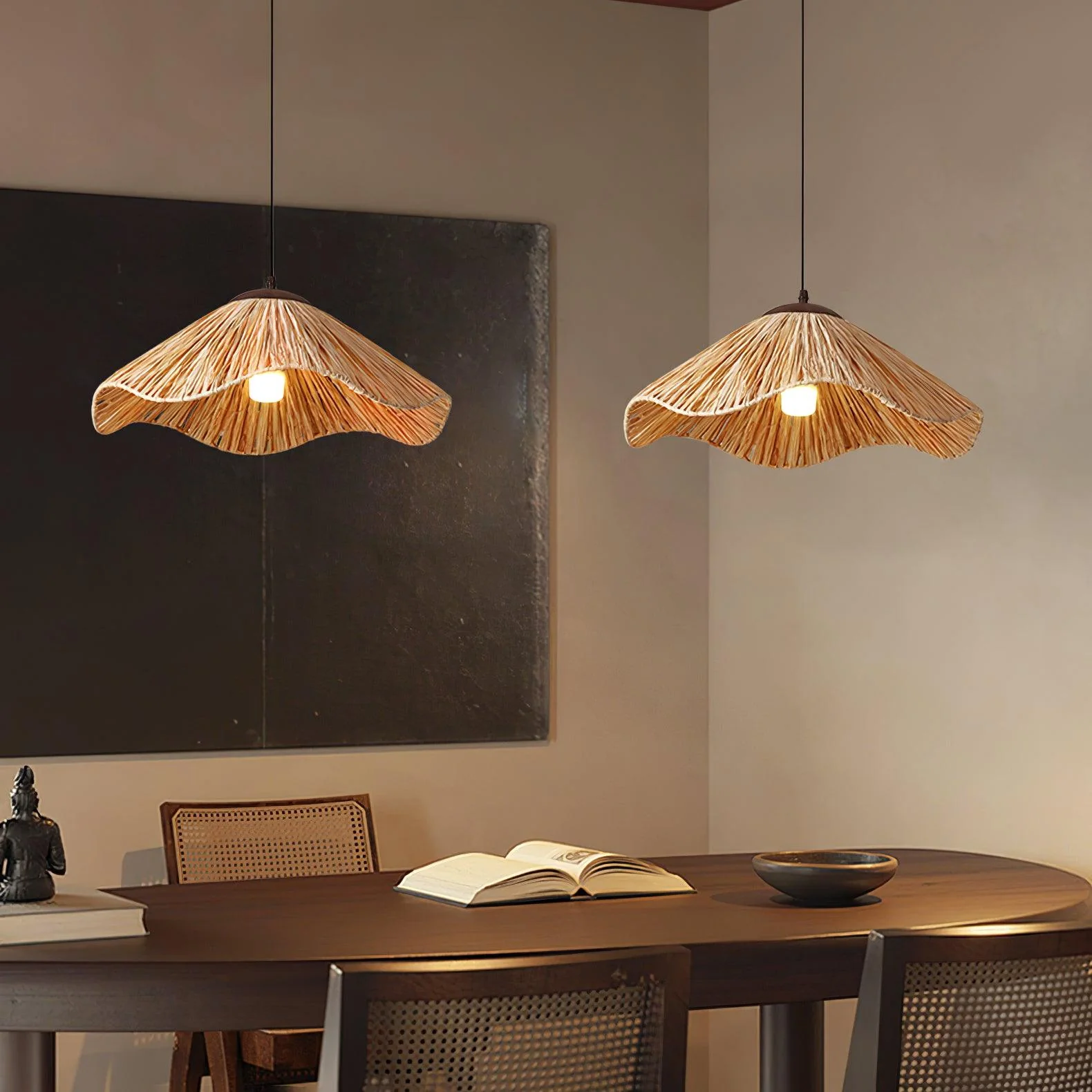 Firan Straw Bohemian Pendant Lamp - Image 3
