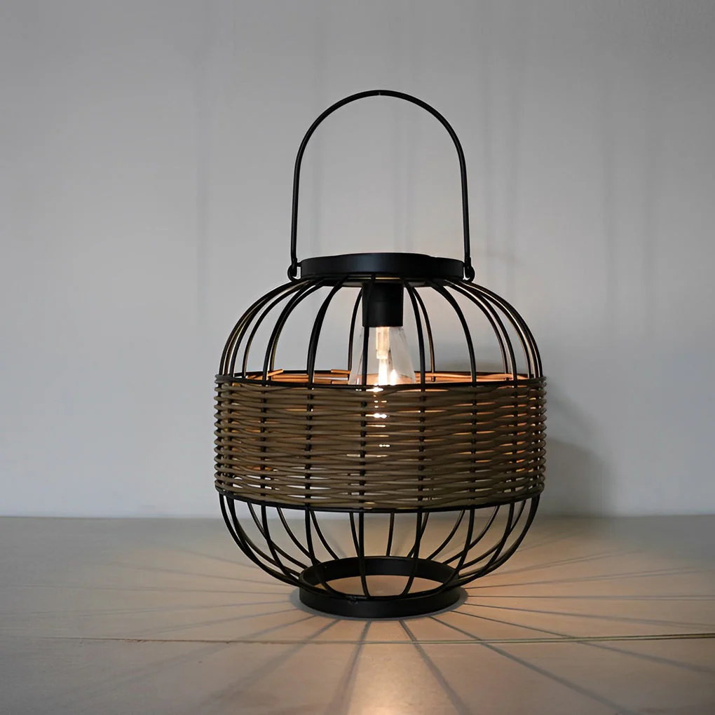 Fiter Decor Cage Shape Intelligent Rattan Outdoor Lanterns - Image 3