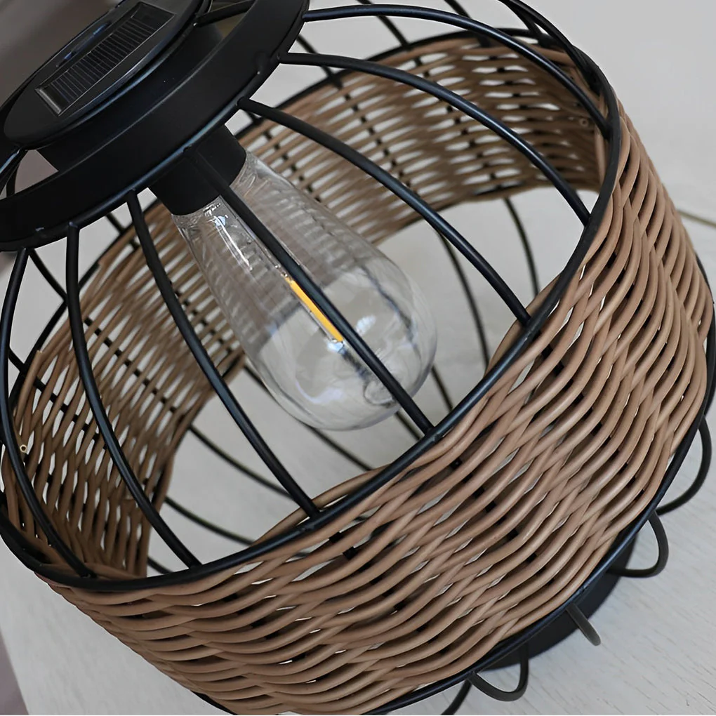 Fiter Decor Cage Shape Intelligent Rattan Outdoor Lanterns - Image 7