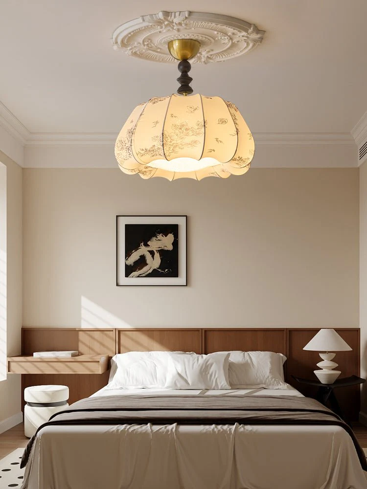 Fleurina Premium Nordic Art Wood Fabric Ceiling Lamp - Image 3