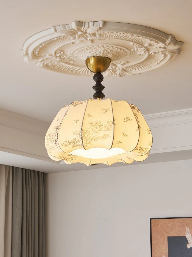 Fleurina Premium Nordic Art Wood Fabric Ceiling Lamp - Image 4