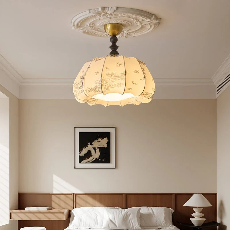 Fleurina Premium Nordic Art Wood Fabric Ceiling Lamp - Image 8