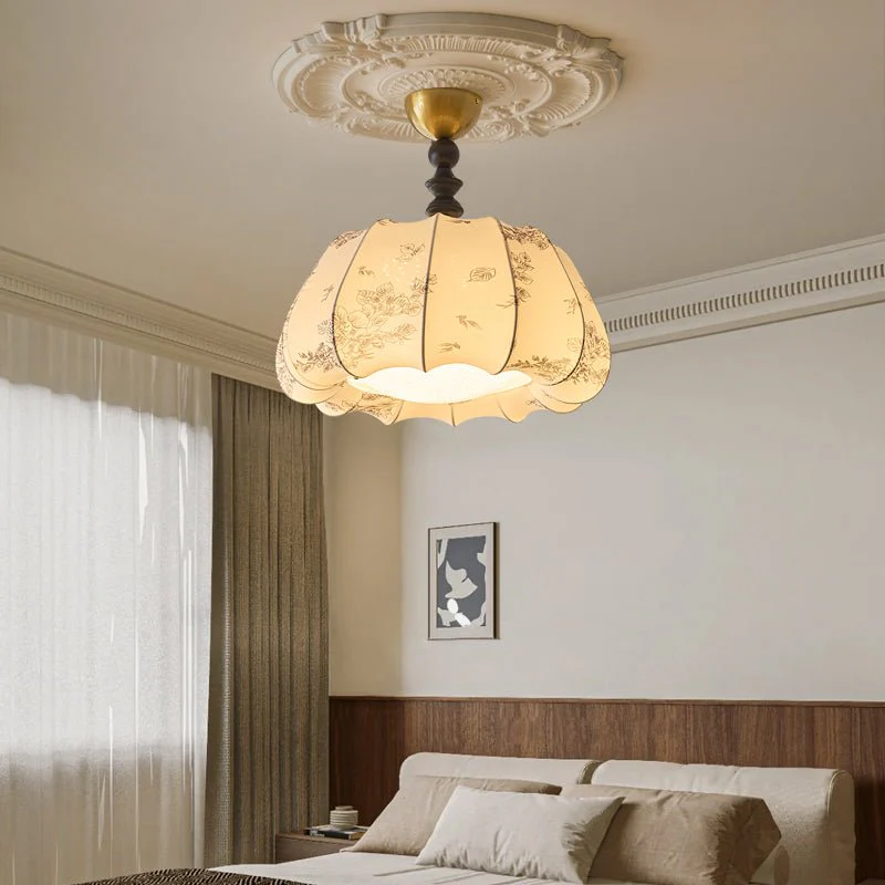 Fleurina Premium Nordic Art Wood Fabric Ceiling Lamp - Image 9