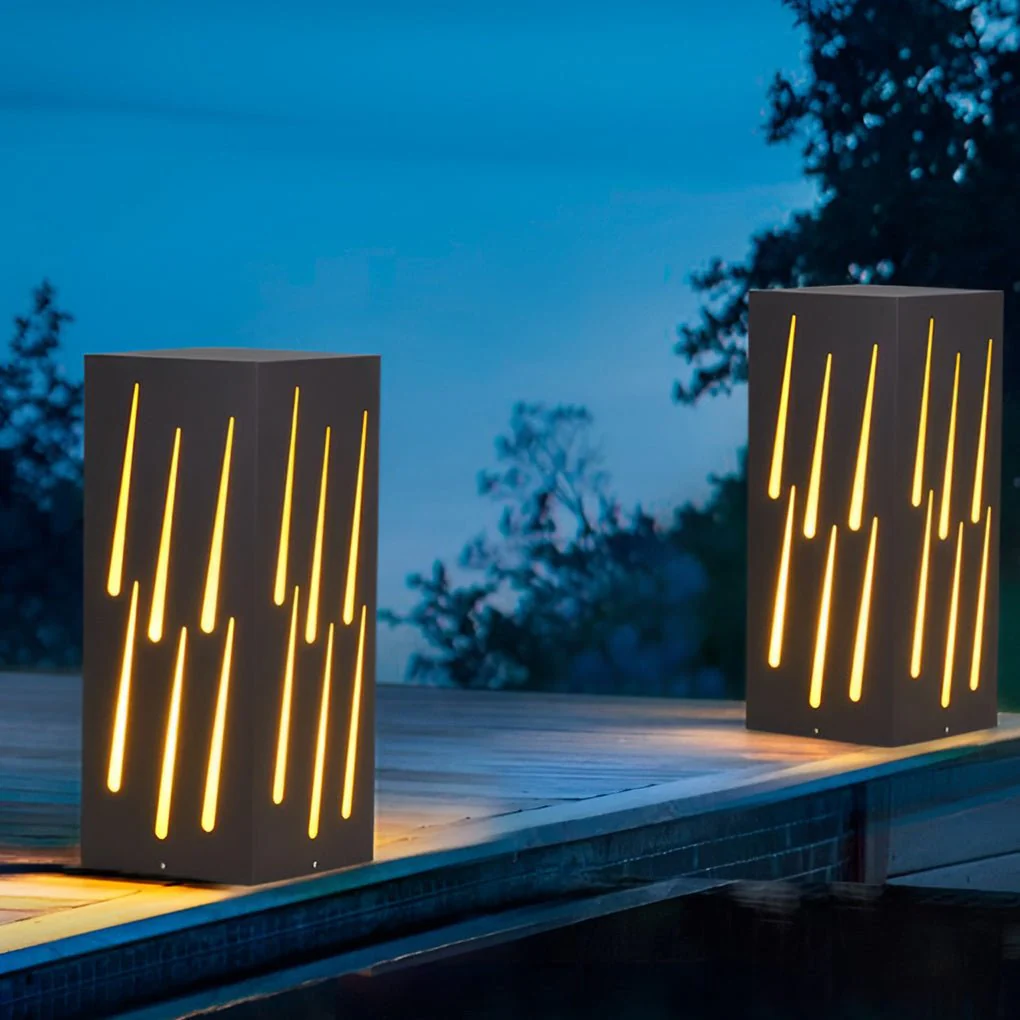 Flo LED Meteor Visual Effect Elegant Marble Outdoor Pathway Light