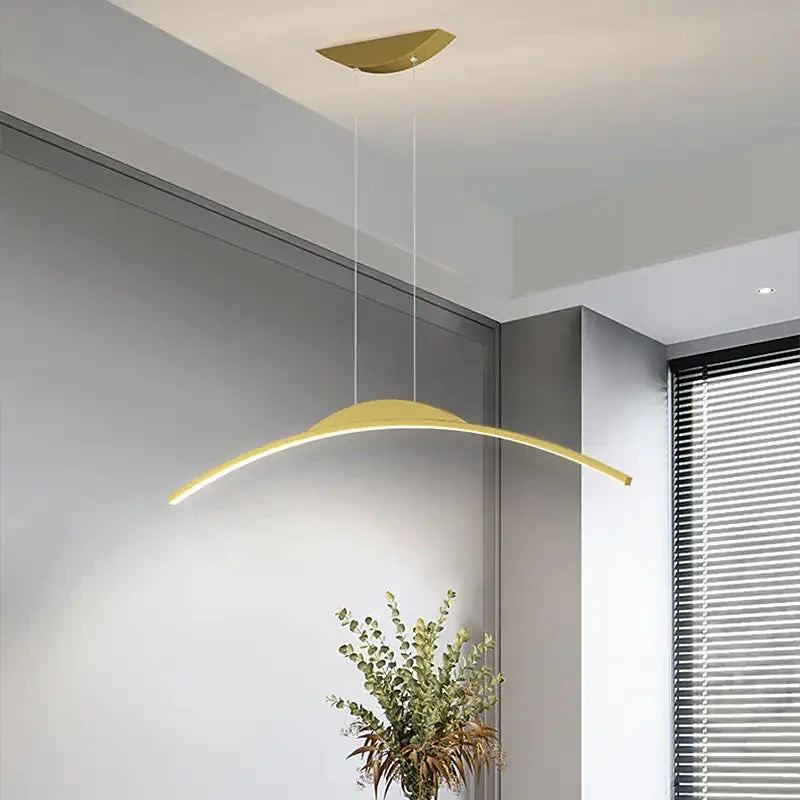 Floa Minimalist Linear Metal Remote Control Pendant Light - Image 6