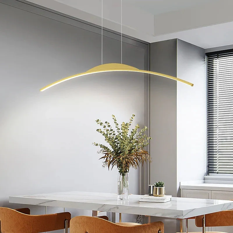 Floa Minimalist Linear Metal Remote Control Pendant Light - Image 7