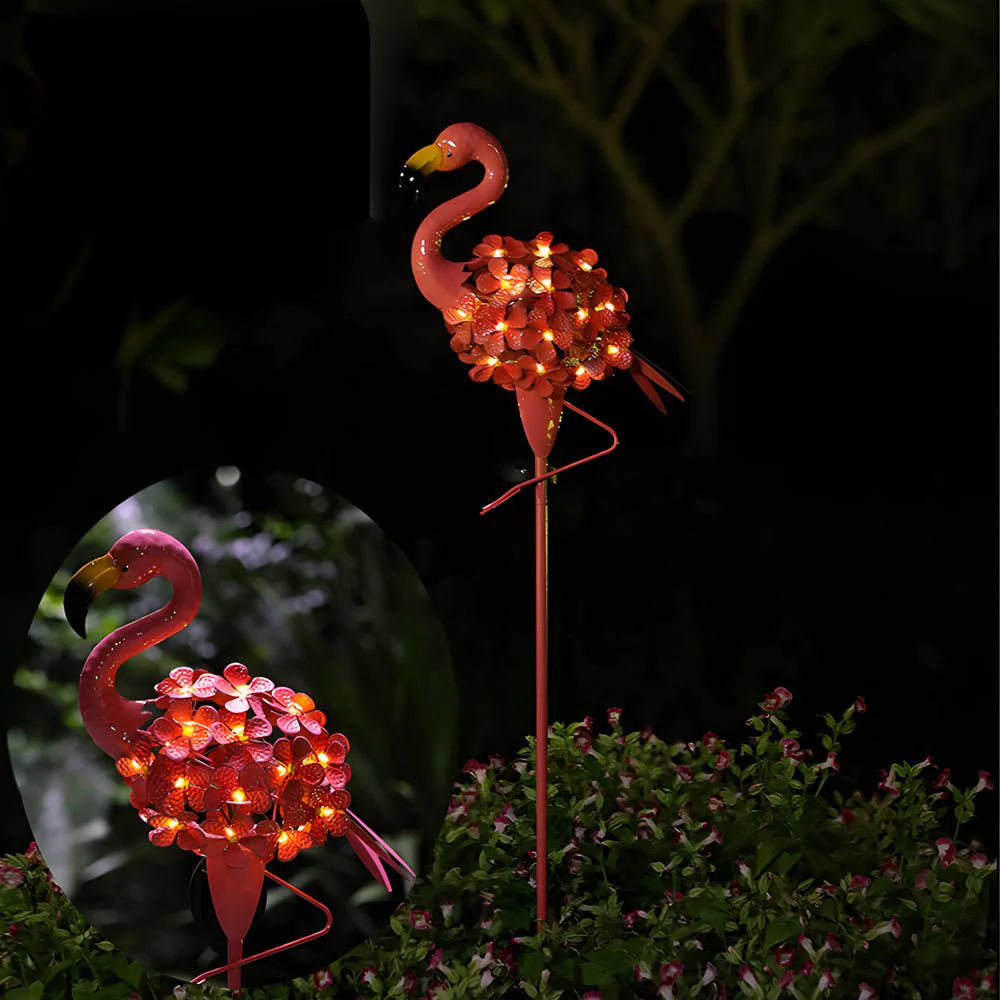 Flod Flamingo Solar Stake LED Outdoor Pathway Lamp