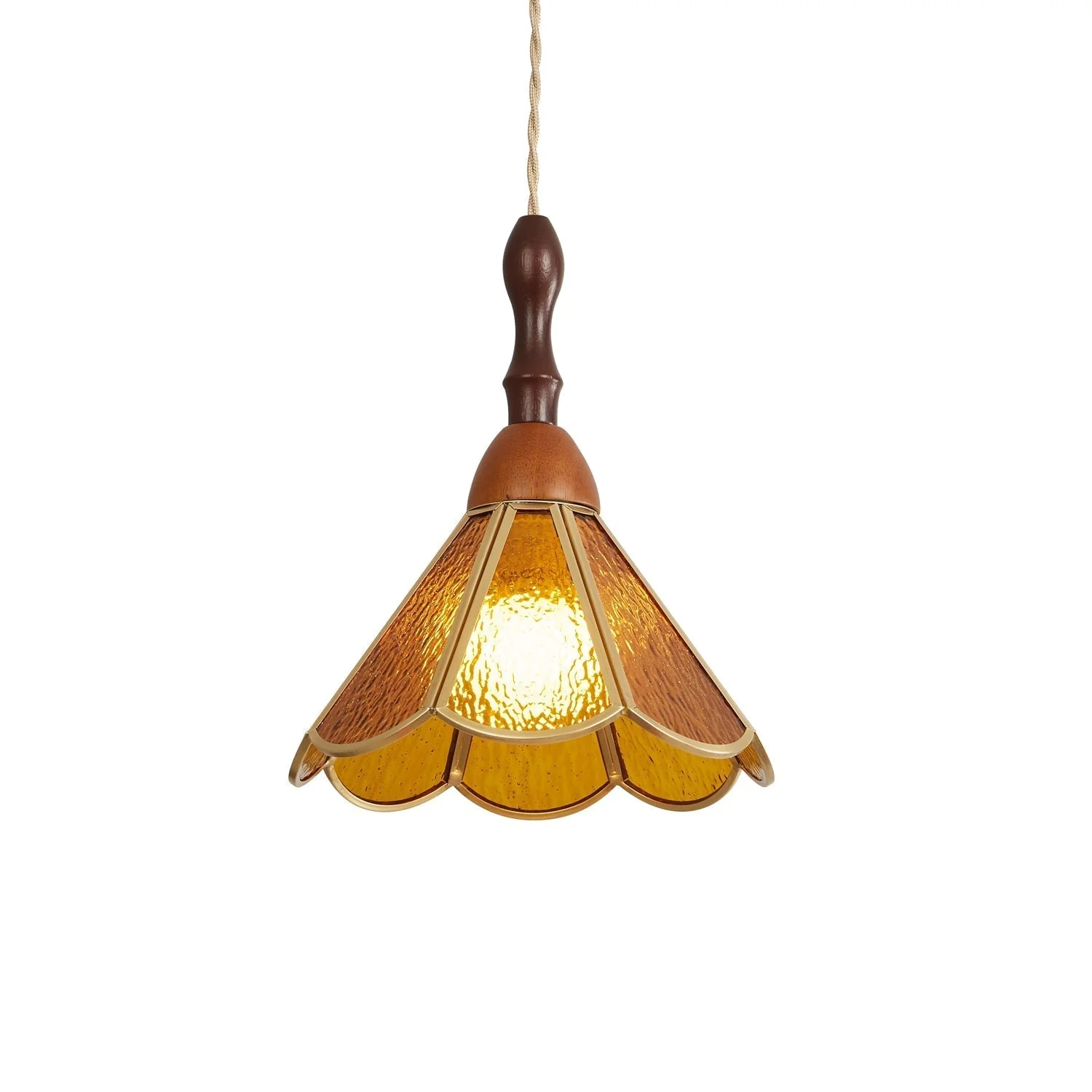 Florace Wood & Glass Vintage Pendant Lamp - Image 23
