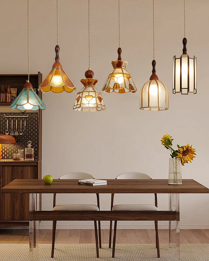 Florace Wood & Glass Vintage Pendant Lamp - Image 64