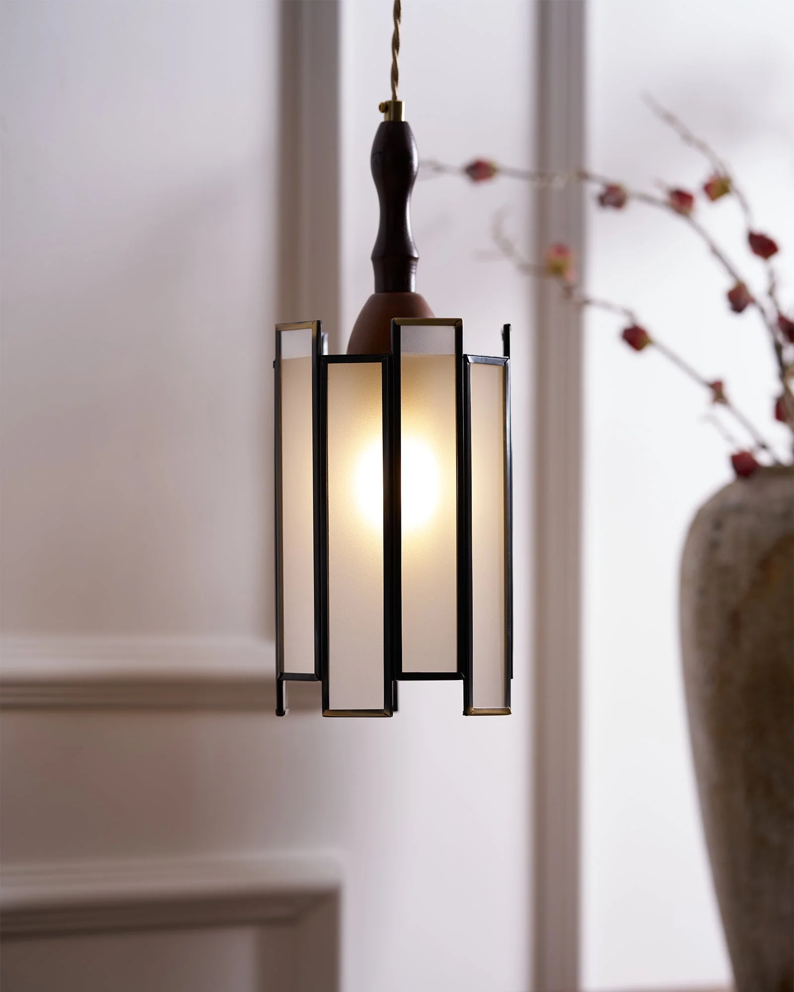 Florace Wood & Glass Vintage Pendant Lamp - Image 73