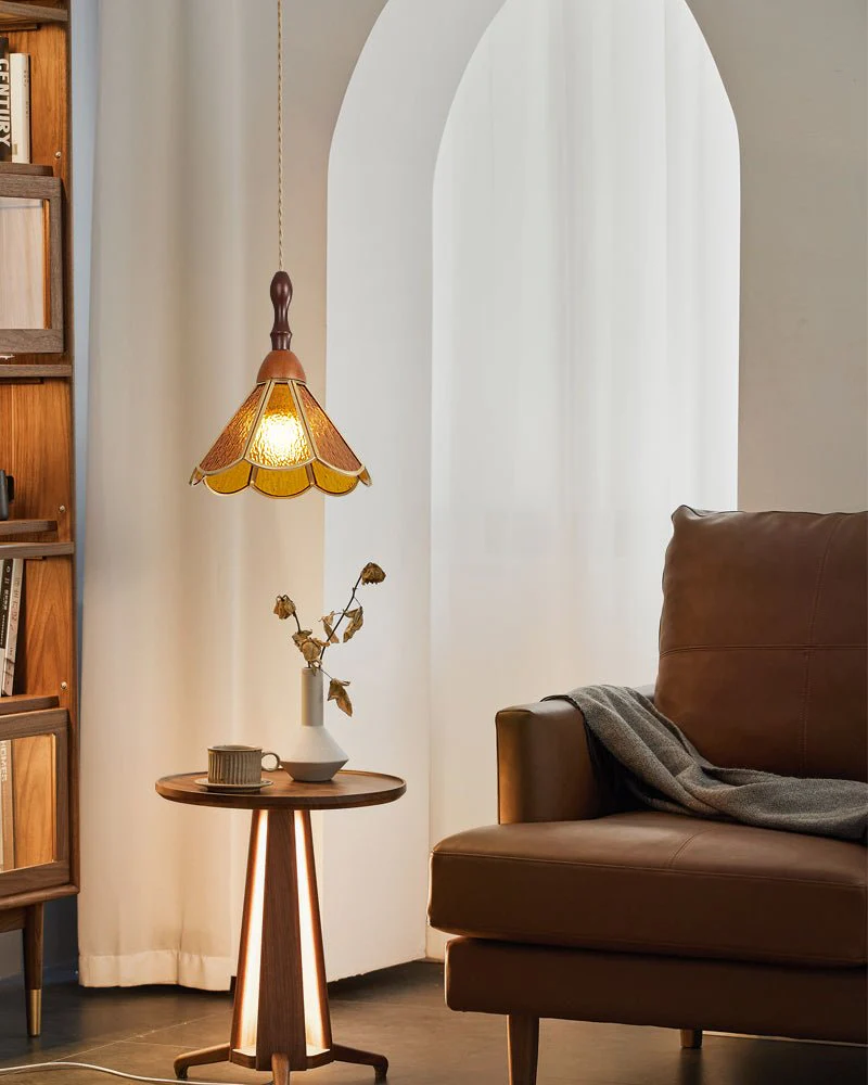 Florace Wood & Glass Vintage Pendant Lamp - Image 76