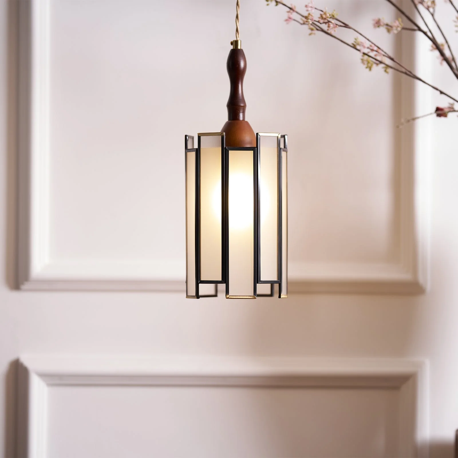 Florace Wood & Glass Vintage Pendant Lamp - Image 79