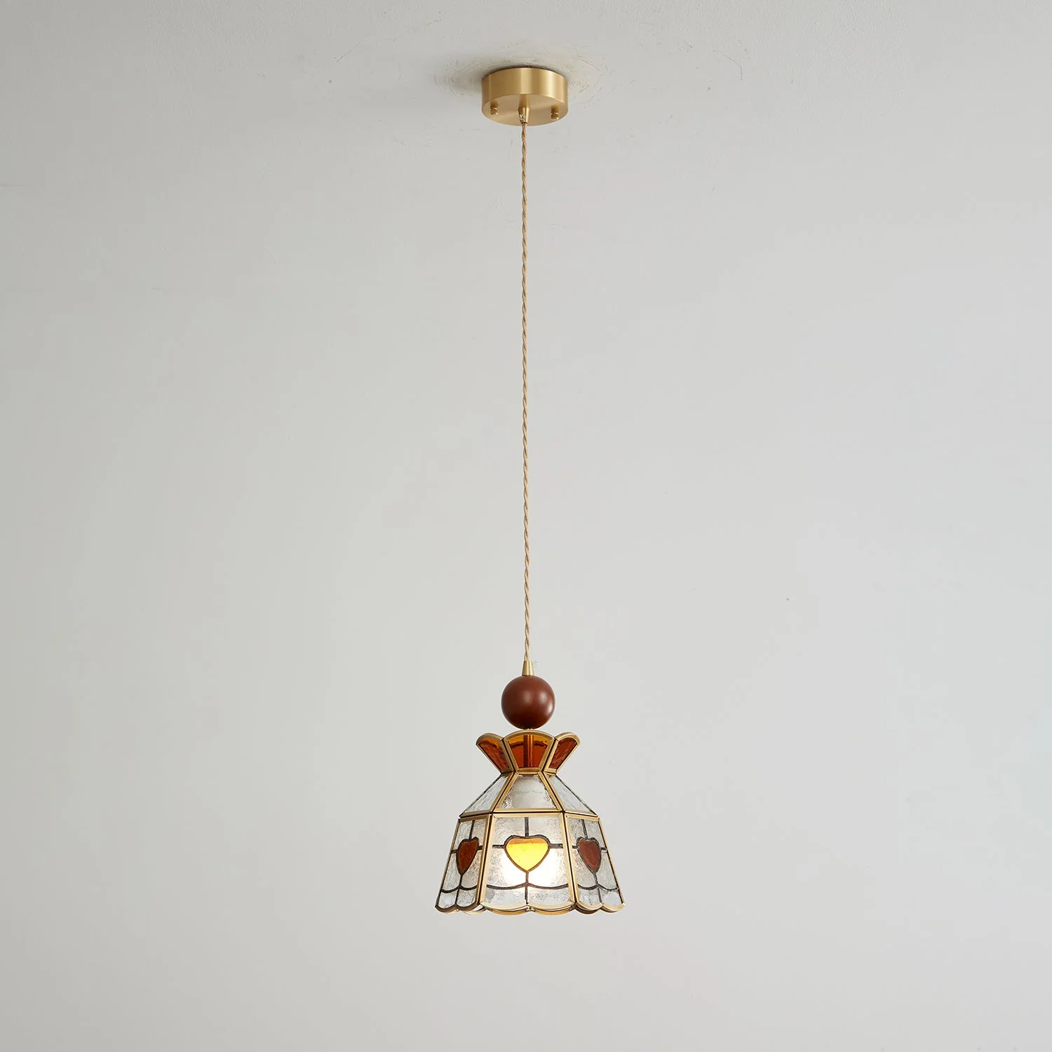 Florace Wood & Glass Vintage Pendant Lamp - Image 8