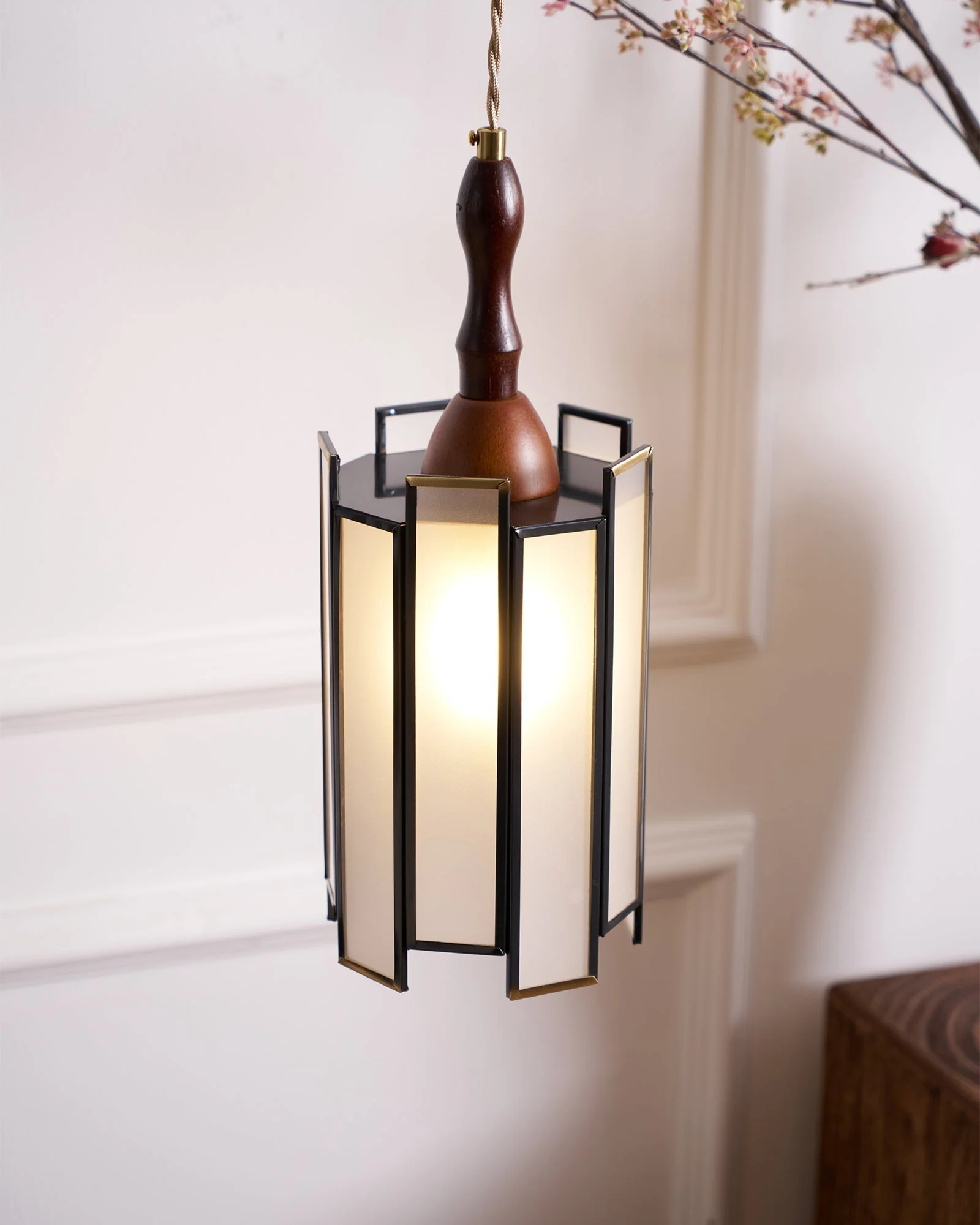 Florace Wood & Glass Vintage Pendant Lamp - Image 80