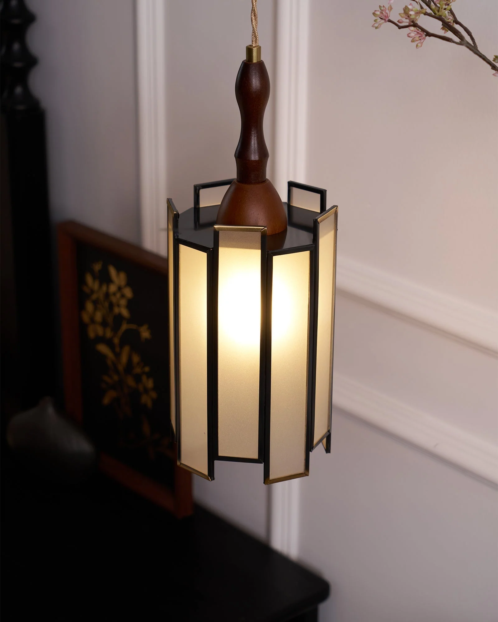 Florace Wood & Glass Vintage Pendant Lamp - Image 81