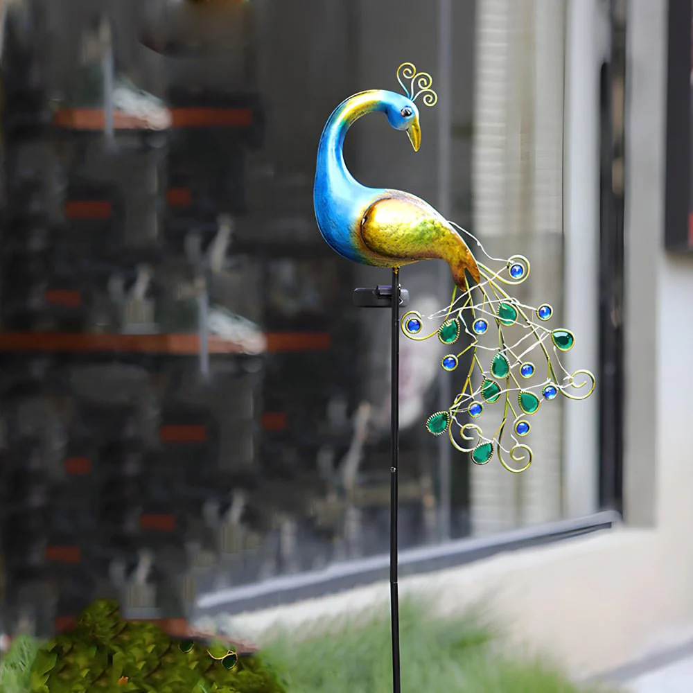 Flourish Peacock Solar-Powered Outdoor Light - Image 2