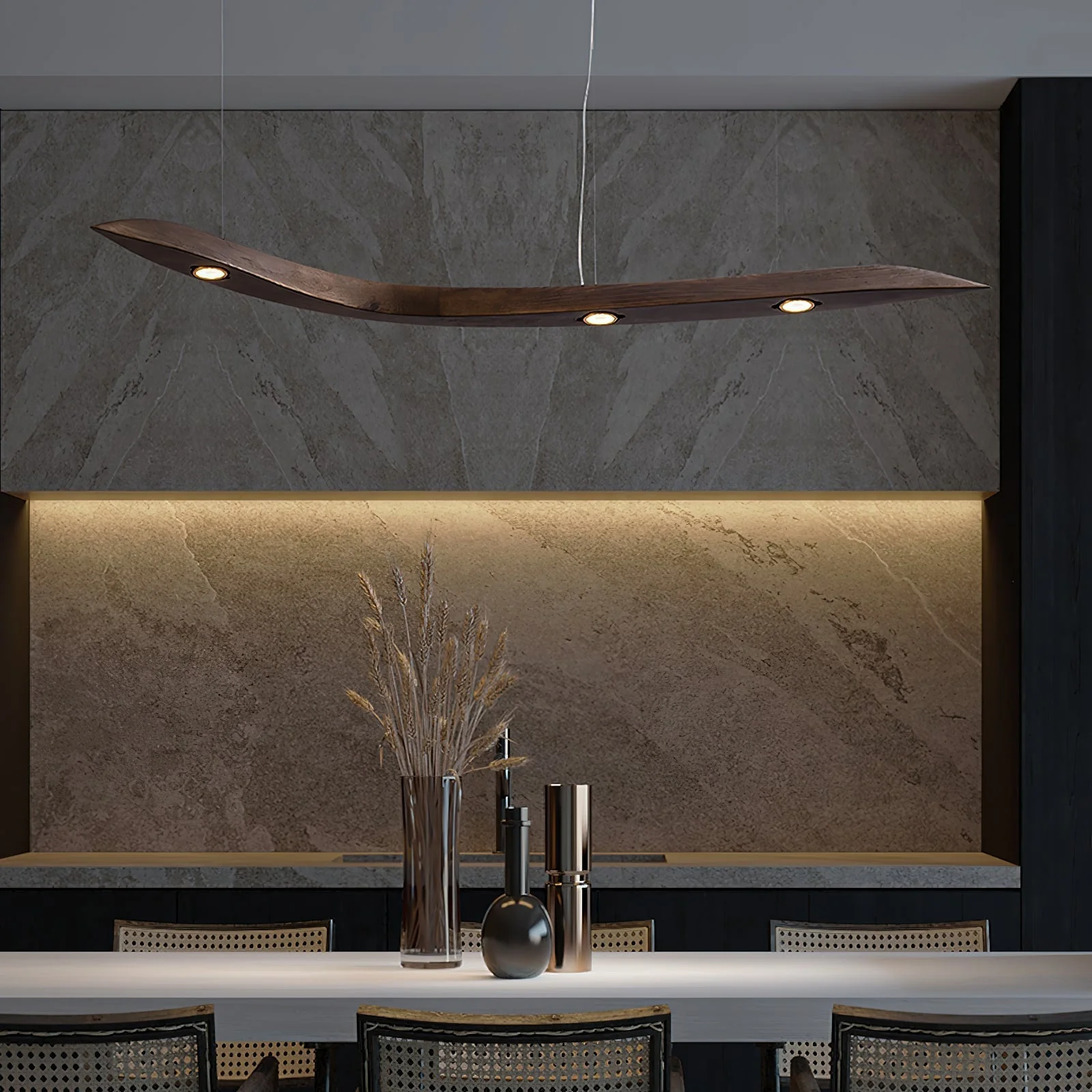 Flow Minimalist Wood Pendant Lamp - Image 16