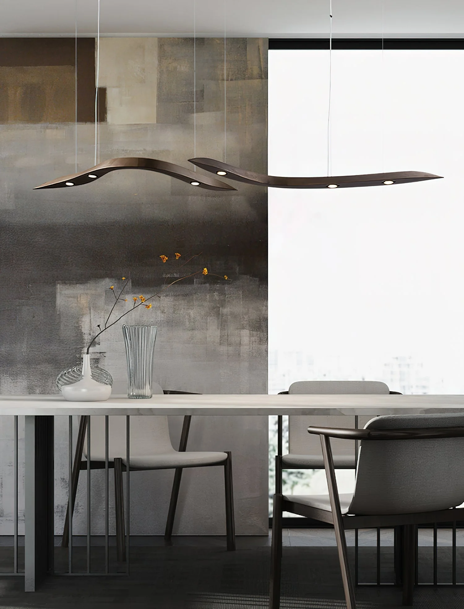 Flow Minimalist Wood Pendant Lamp - Image 23