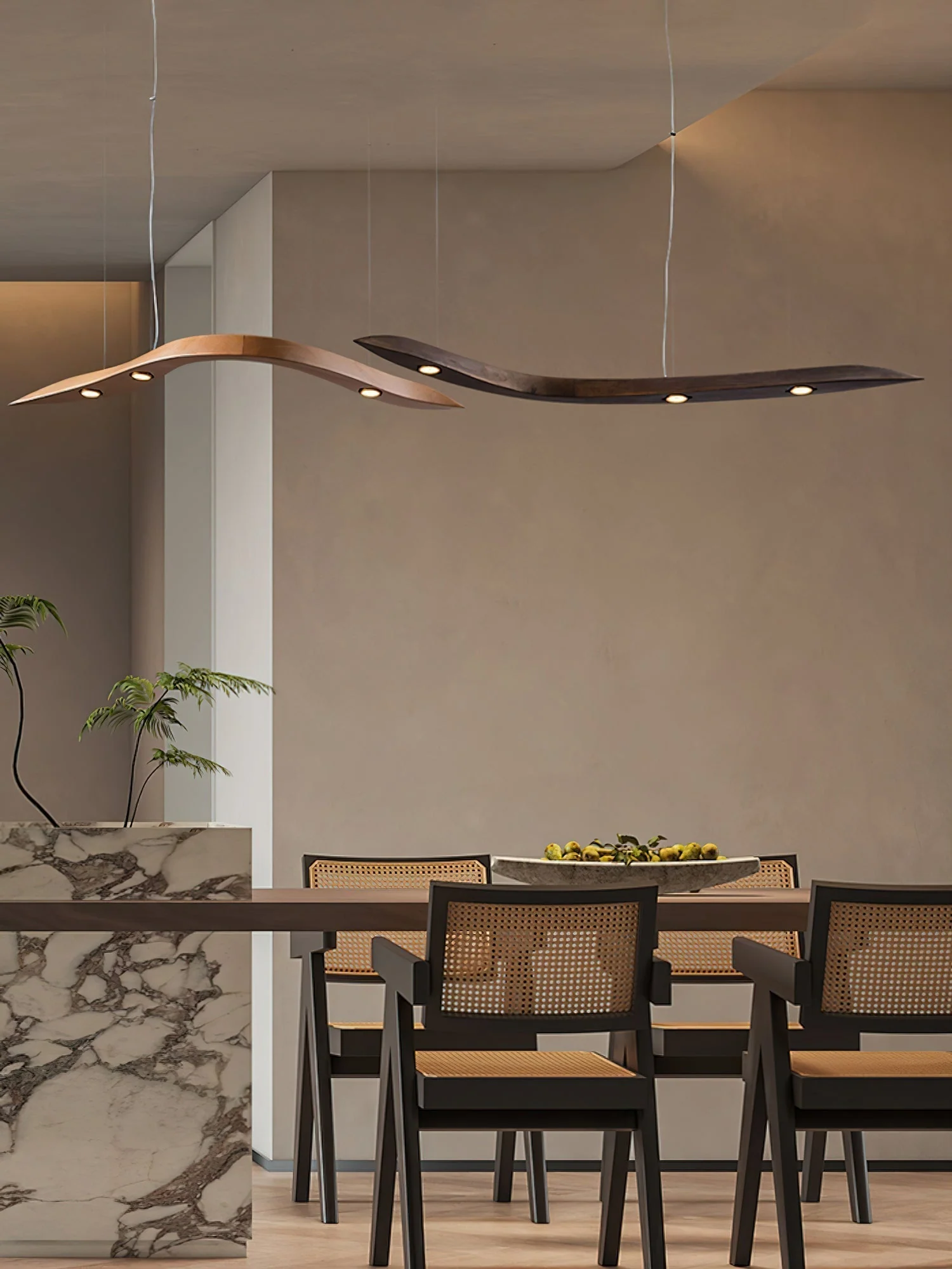 Flow Minimalist Wood Pendant Lamp - Image 27