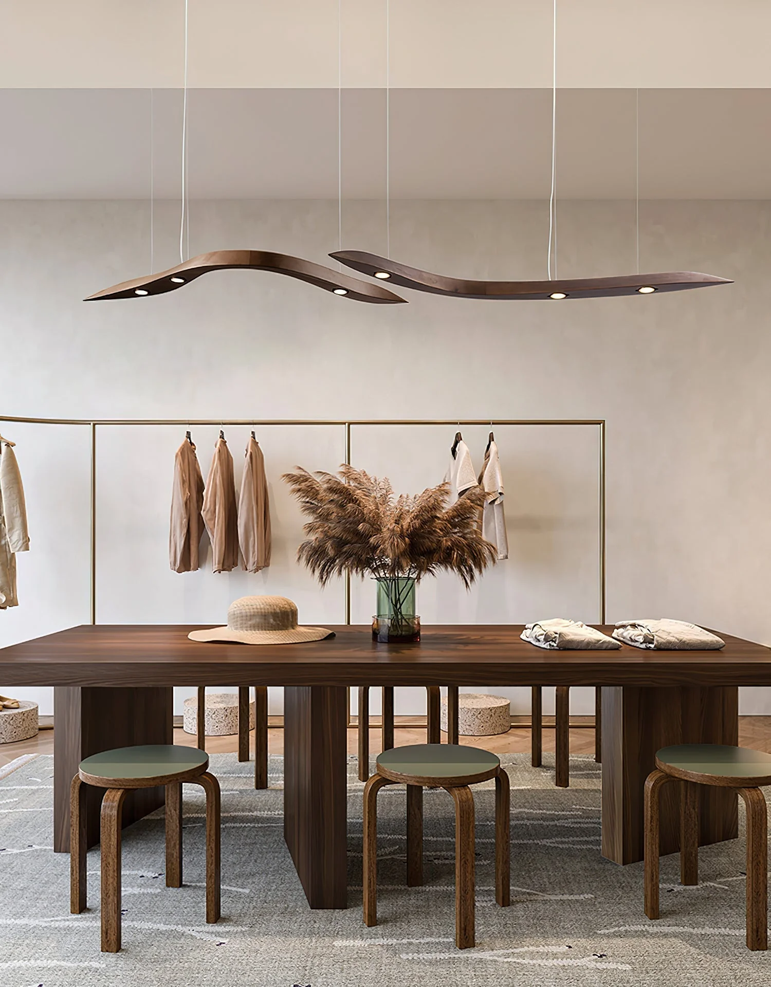 Flow Minimalist Wood Pendant Lamp - Image 31