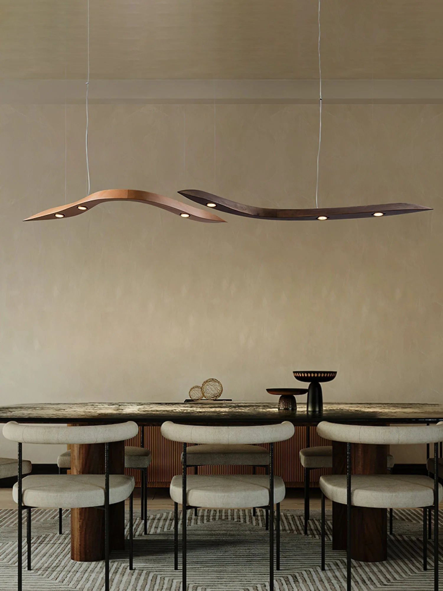 Flow Minimalist Wood Pendant Lamp - Image 32