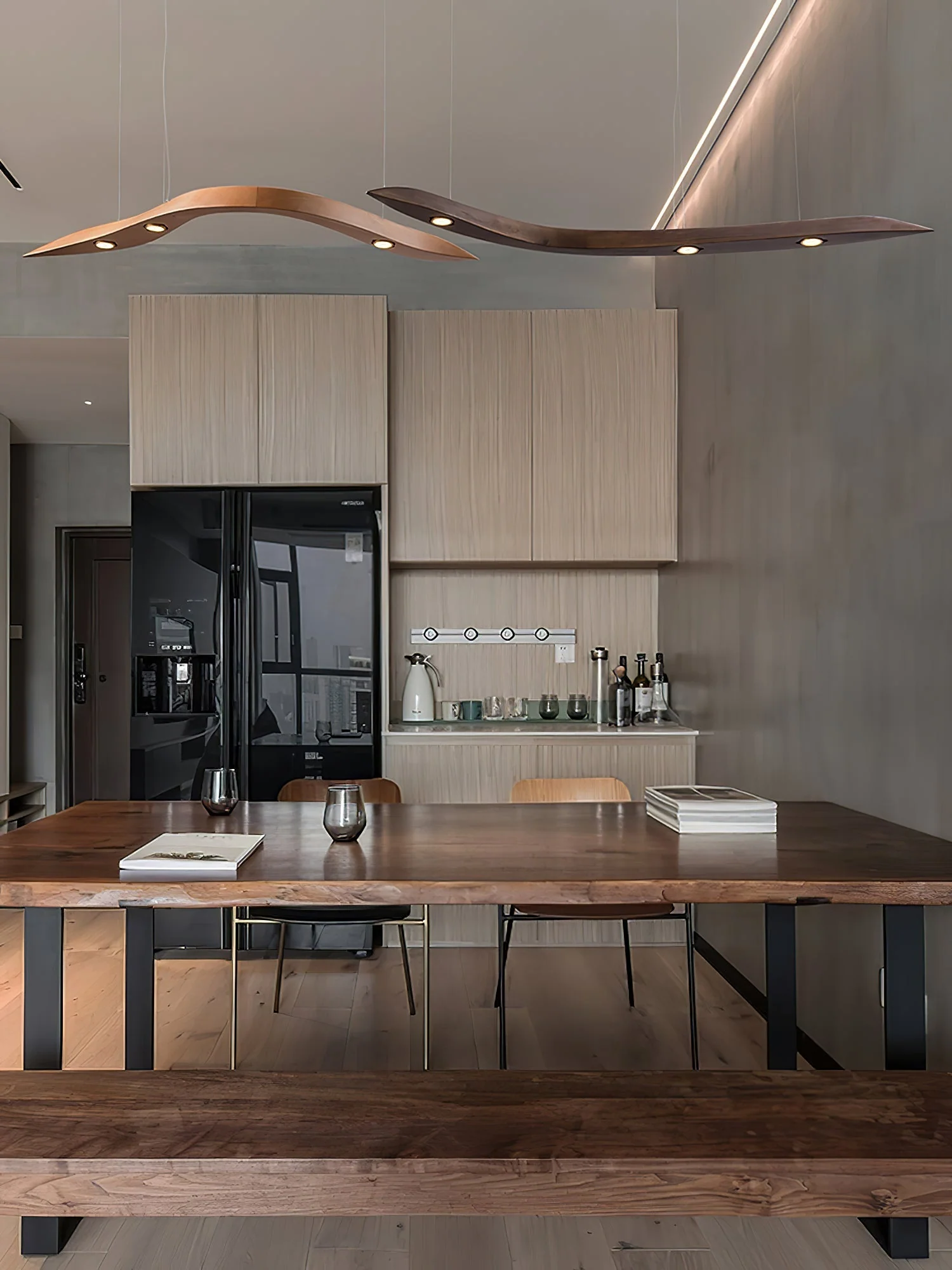Flow Minimalist Wood Pendant Lamp - Image 33