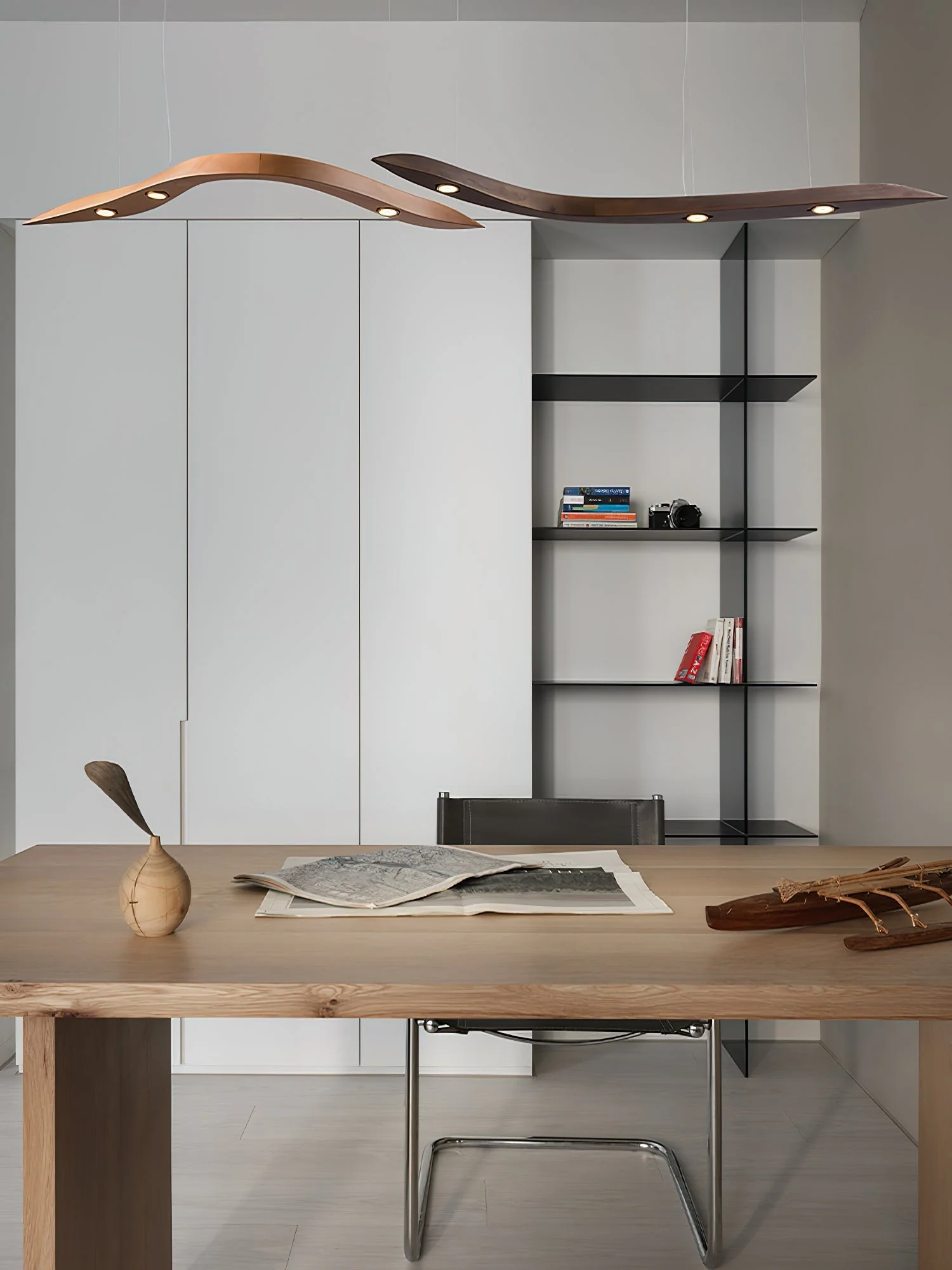 Flow Minimalist Wood Pendant Lamp - Image 35